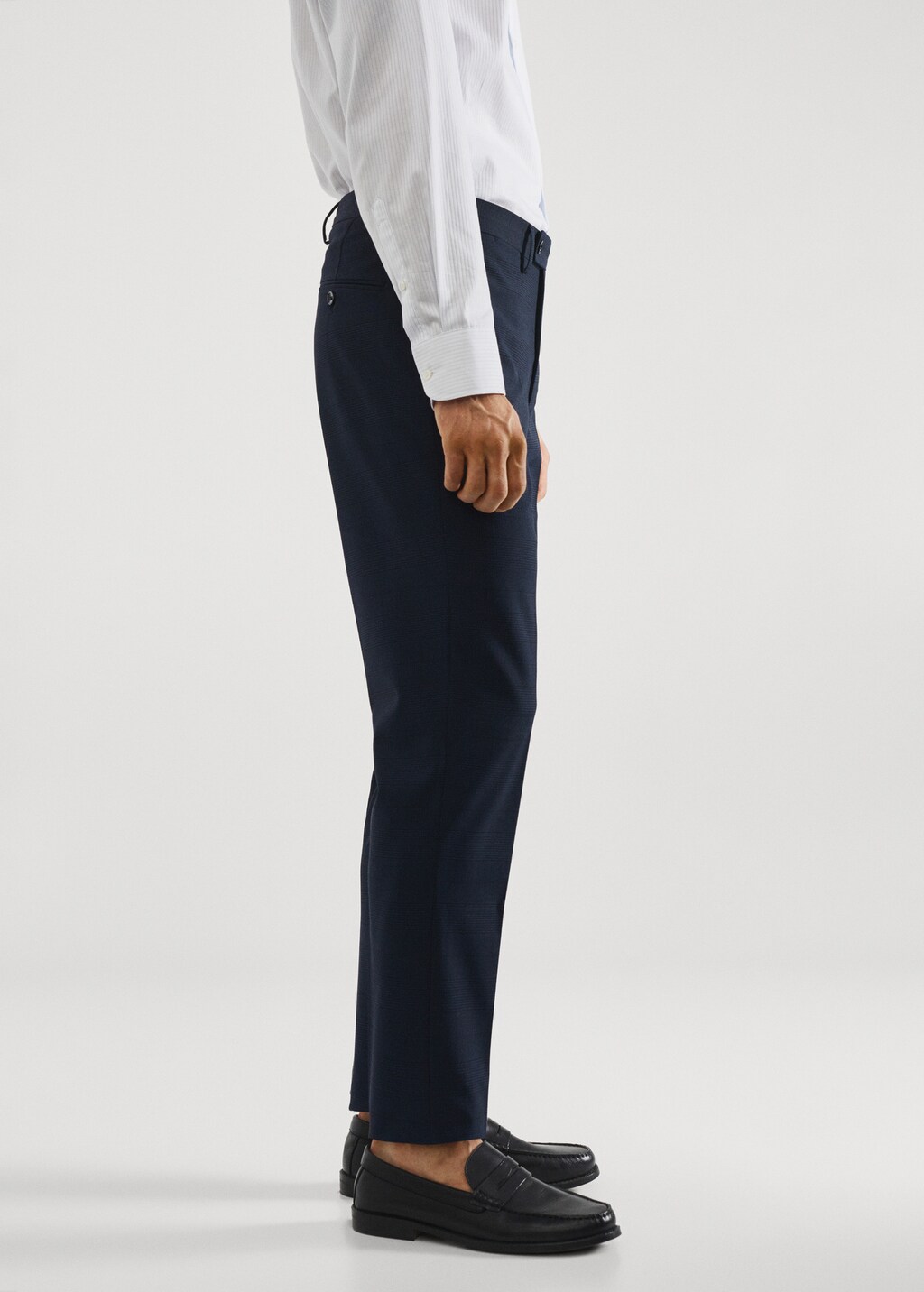 Stretch fabric slim-fit printed suit trousers - Details of the article 2