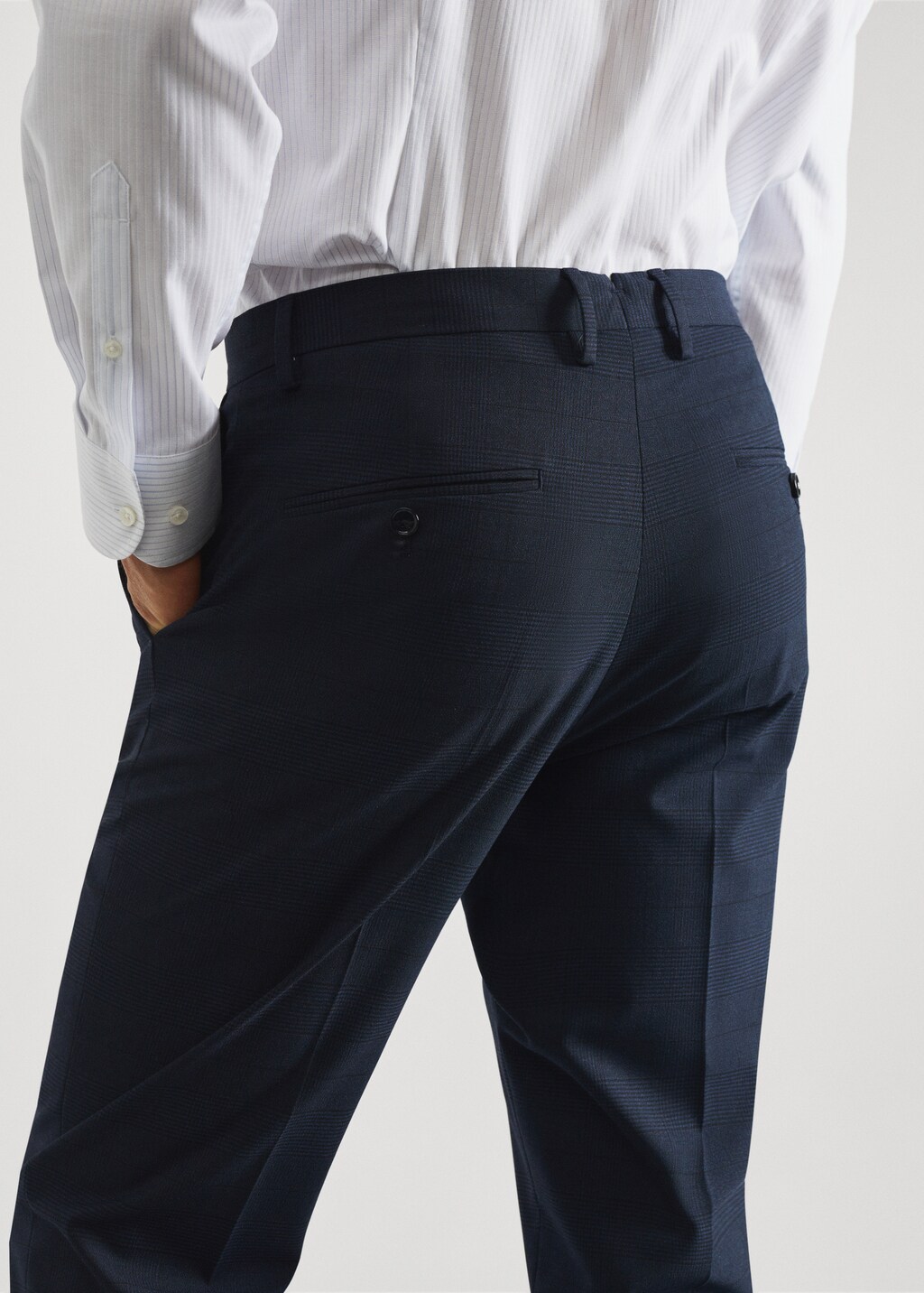 Stretch fabric slim-fit printed suit trousers - Details of the article 6