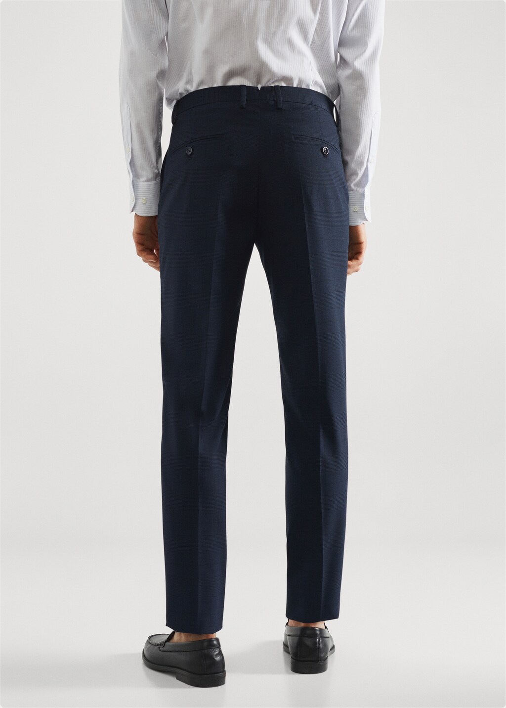 Stretch fabric slim-fit printed suit trousers - Reverse of the article