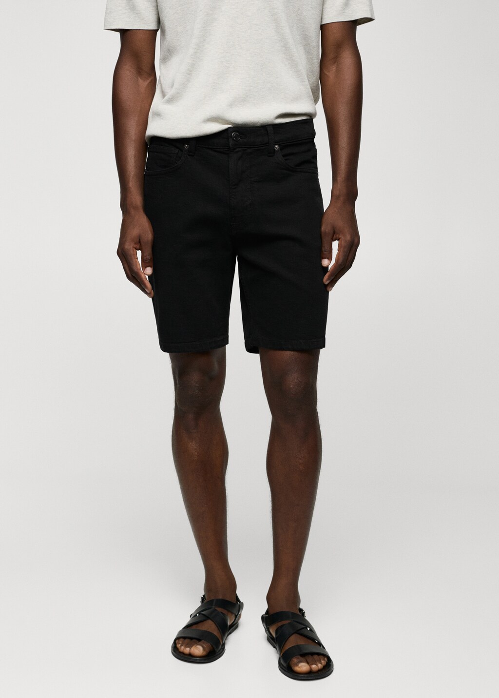 Regular-fit denim bermuda shorts - Medium plane