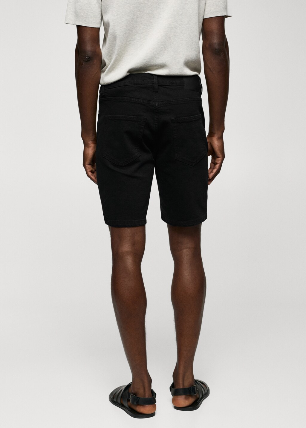 Regular-fit denim bermuda shorts - Reverse of the article