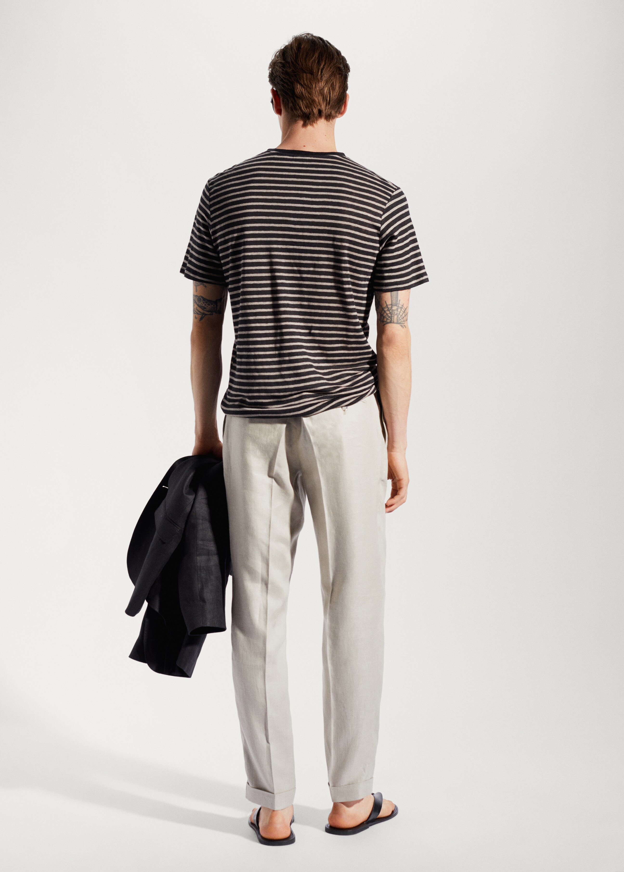 100% linen striped t-shirt - Reverse of the article