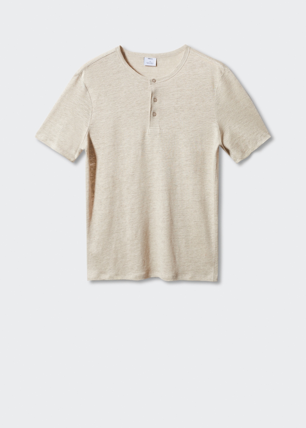 100% linen Henley t-shirt - Article without model