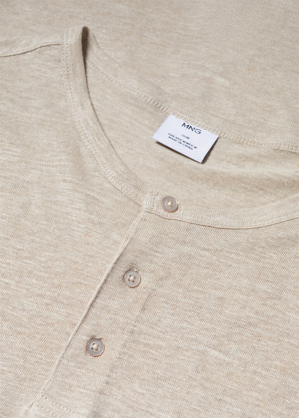 100% linen Henley t-shirt - Details of the article 8