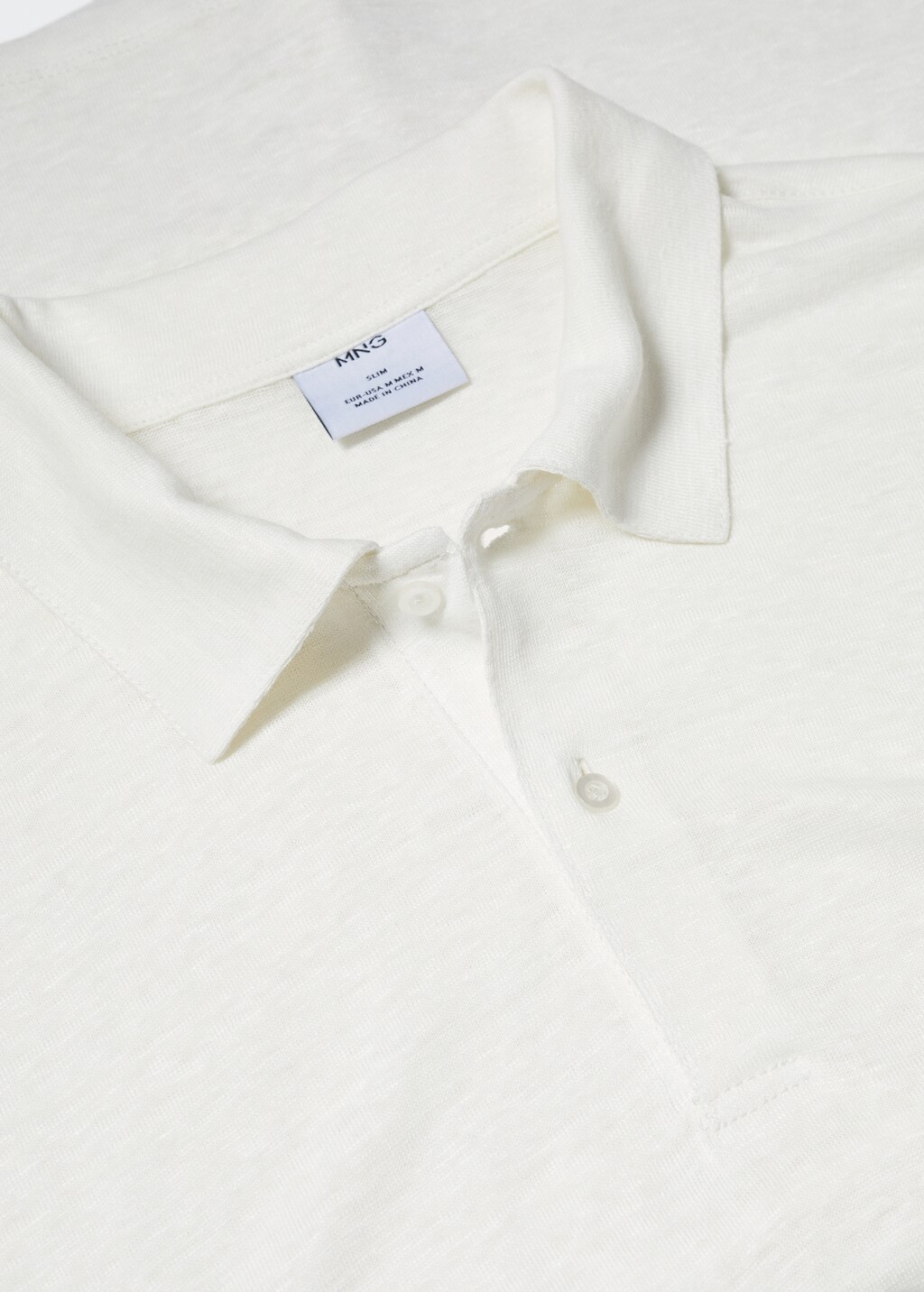 Slim fit 100% linen polo shirt - Details of the article 8