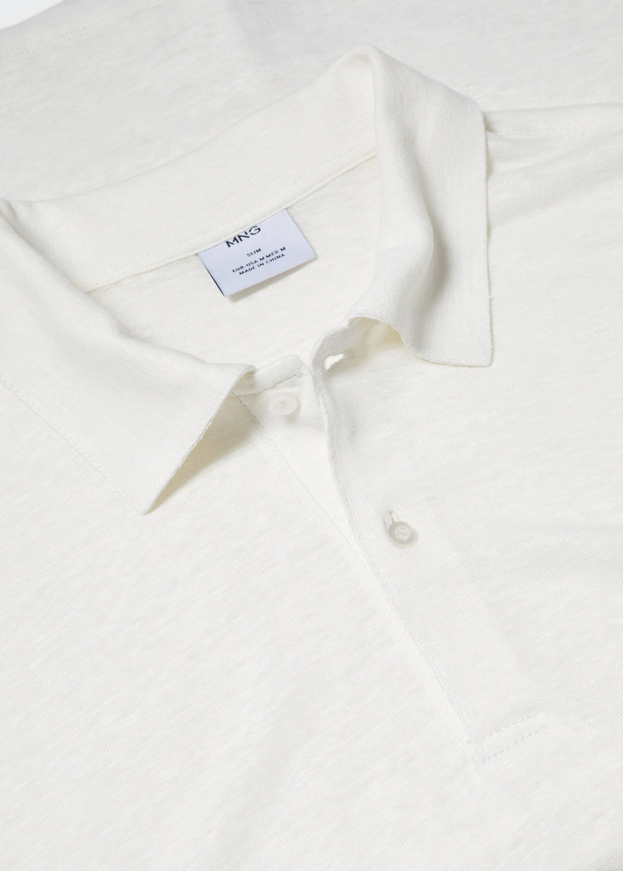 Slim Fit-Poloshirt aus 100 % Leinen - Detail des Artikels 8