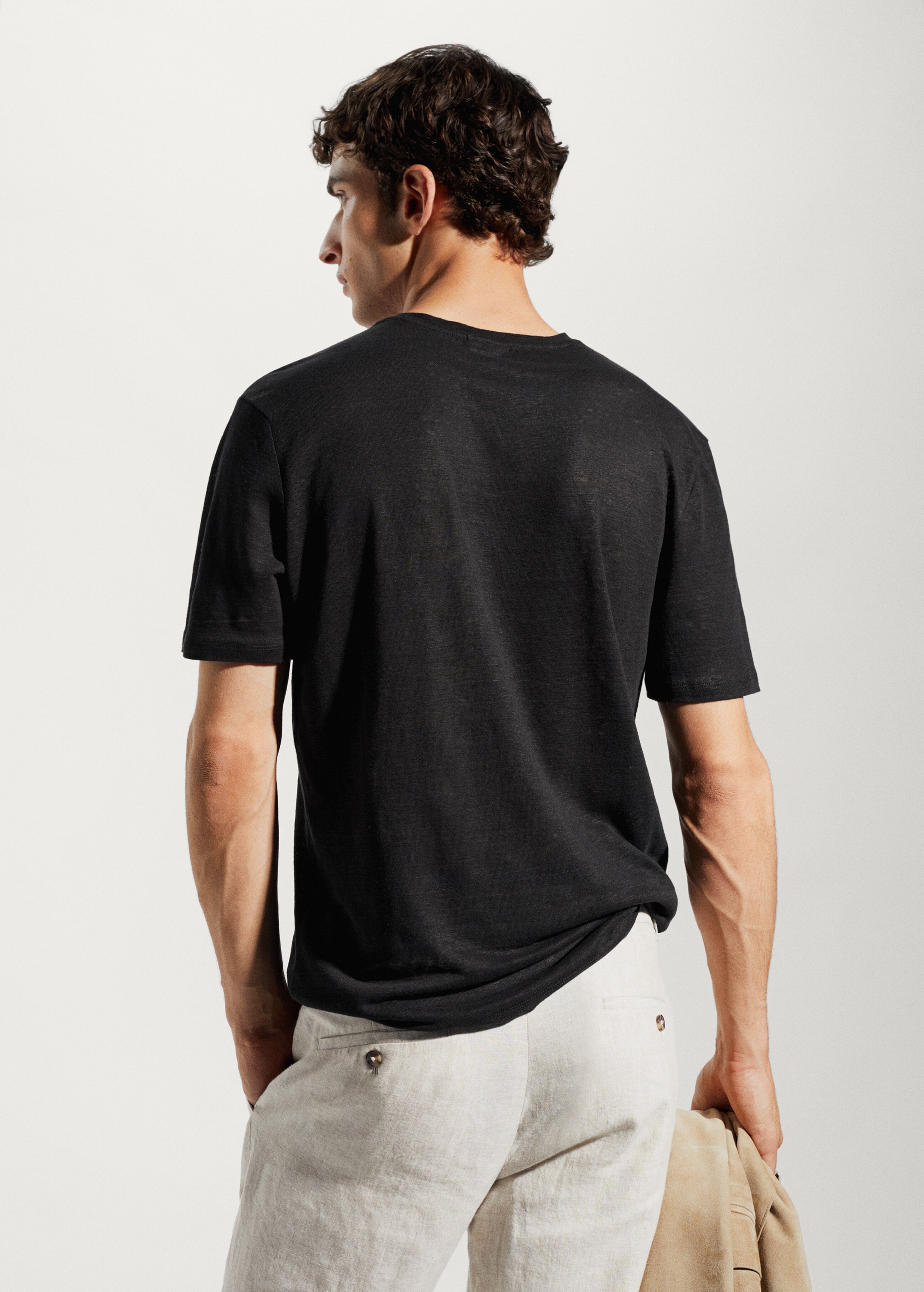 Camiseta Slim Fit 100% lino - Reverso del artículo
