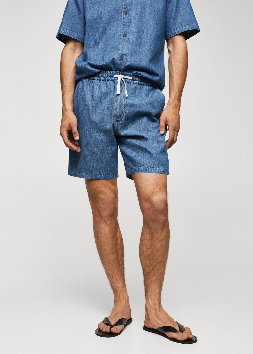 Chambray Bermuda shorts - Medium plane