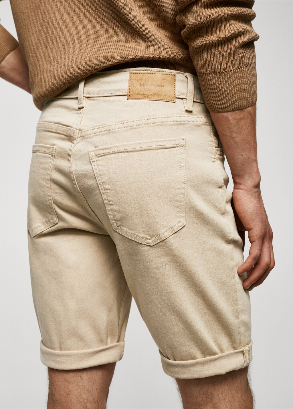 Slim-fit denim bermuda shorts - Details of the article 6