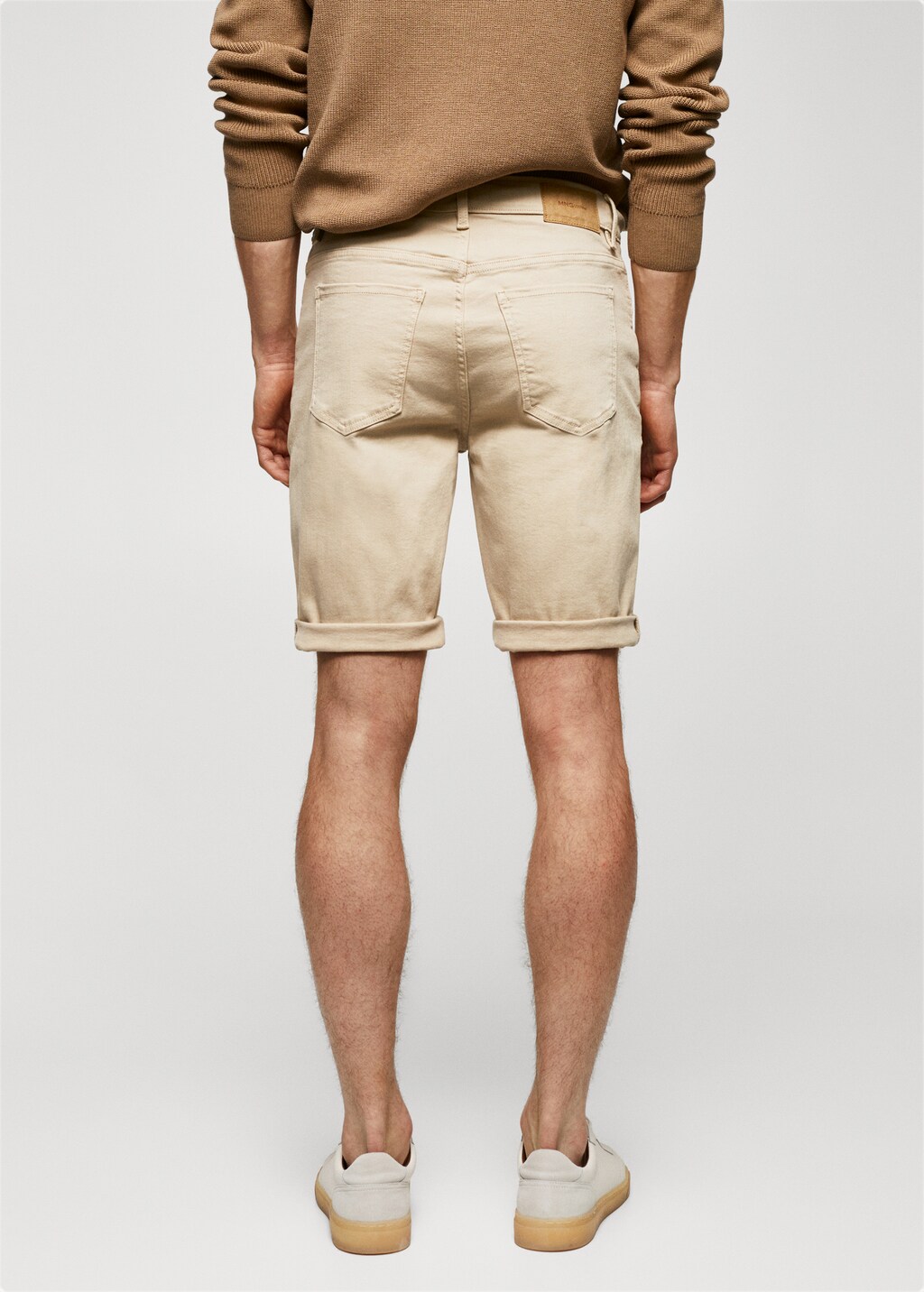 Slim-fit denim bermuda shorts - Reverse of the article