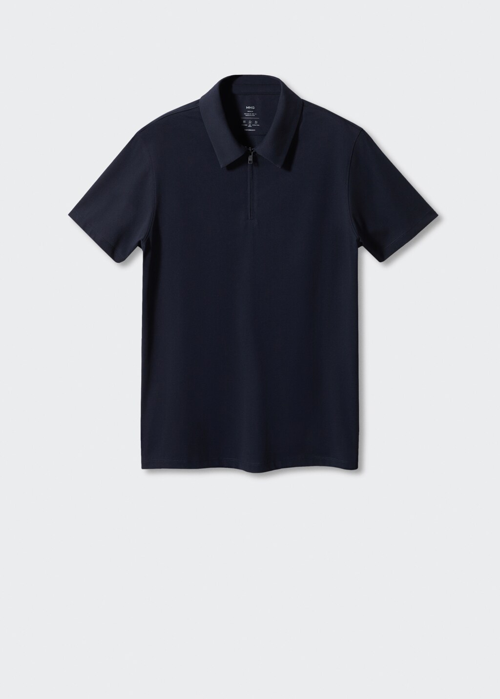 Breathable cotton polo shirt with zip - Article without model