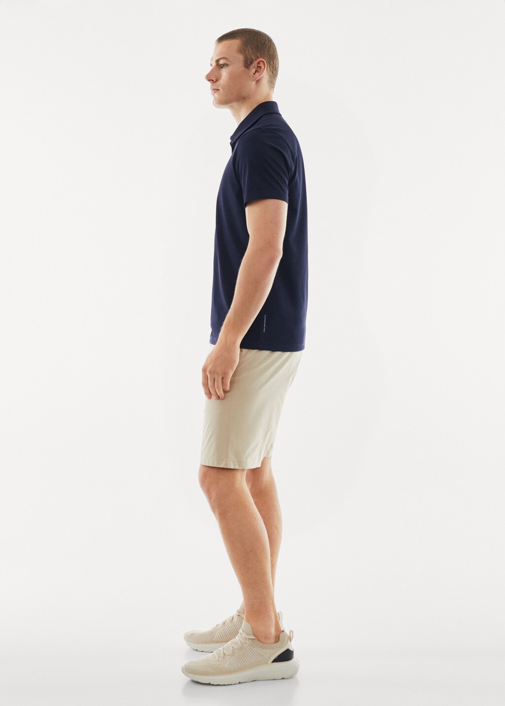 Breathable cotton polo shirt with zip - Details of the article 2