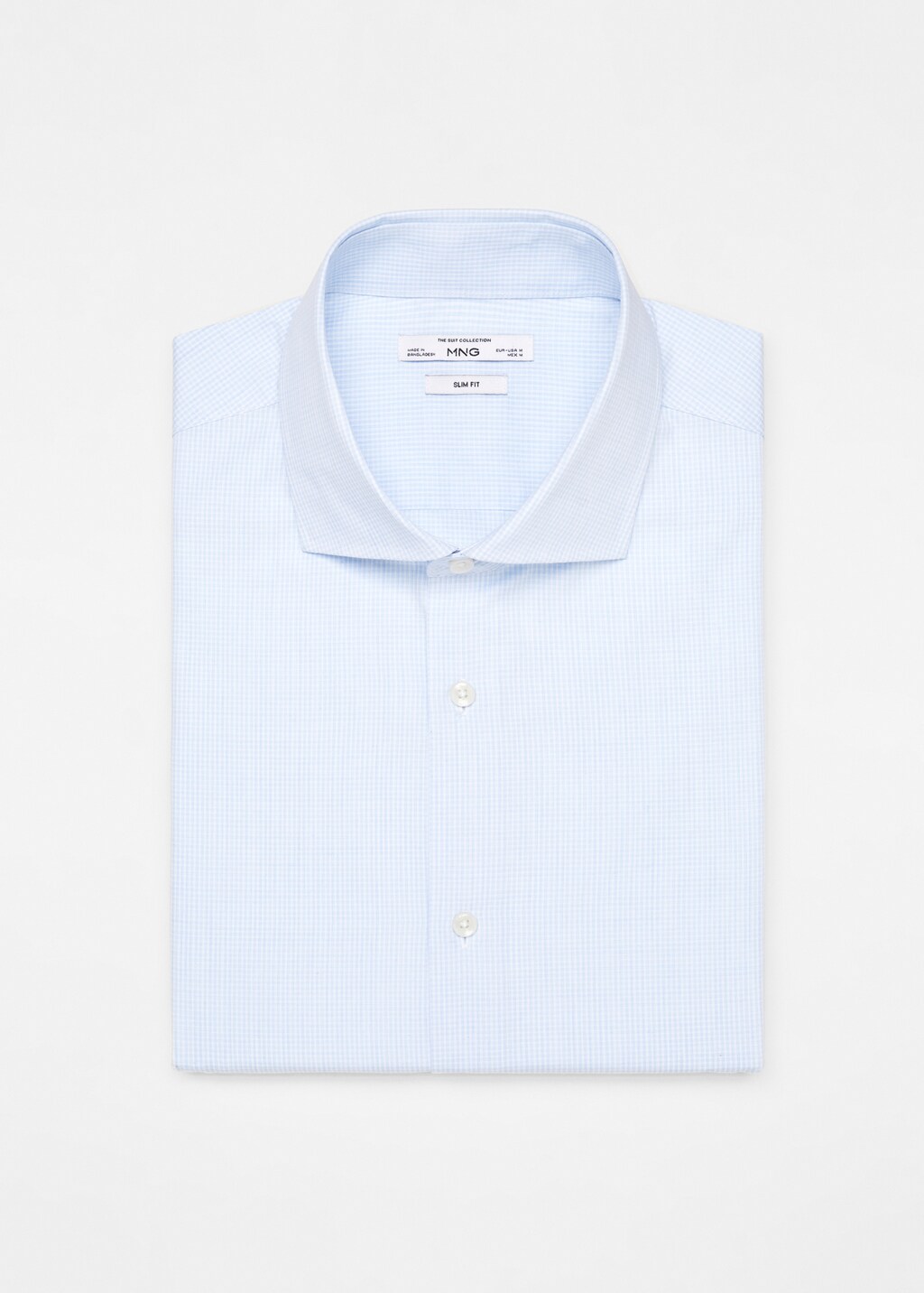 Slim-fit micro-print twill suit shirt - Details of the article 0