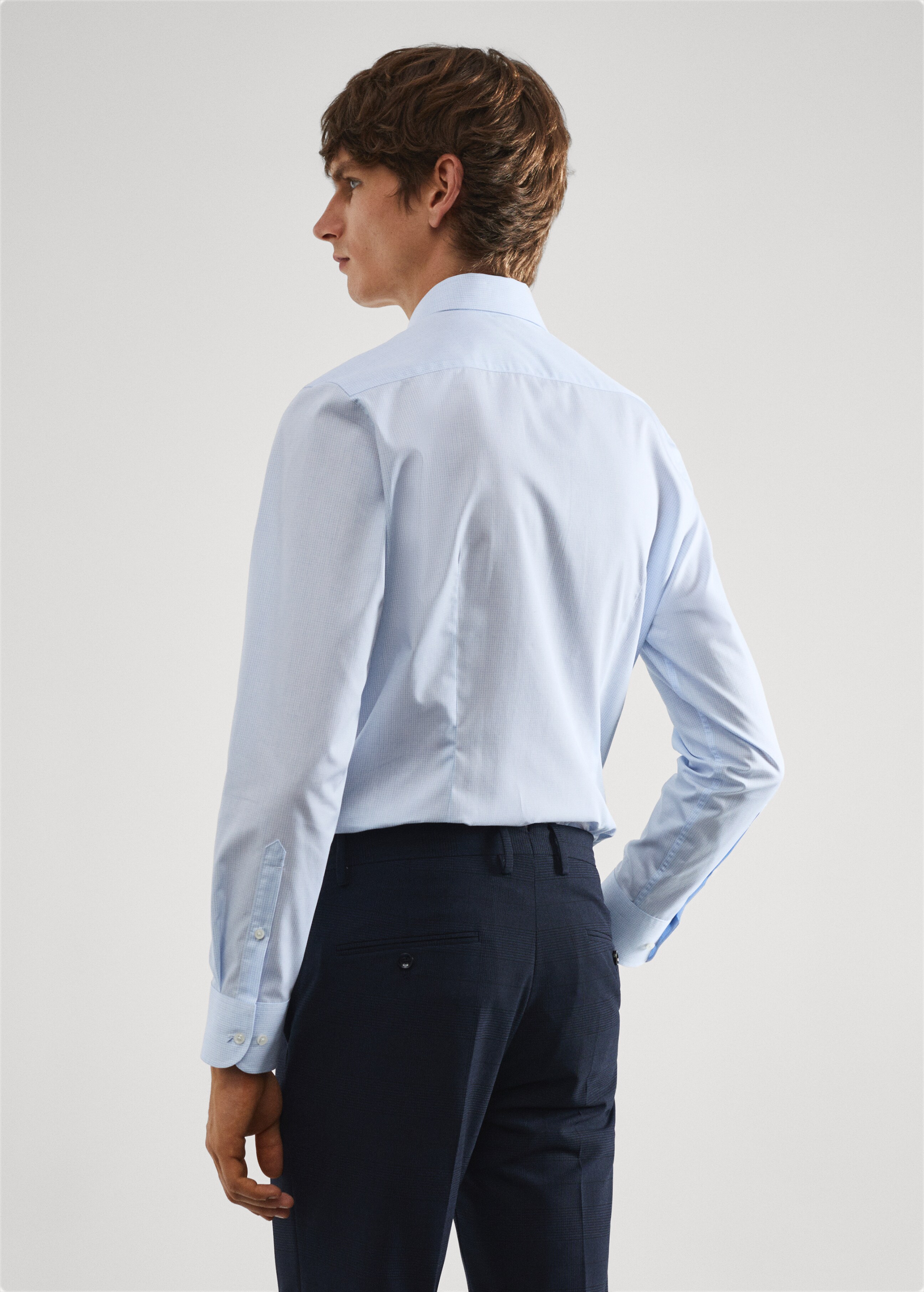 Slim-fit micro-print twill suit shirt - Reverse of the article
