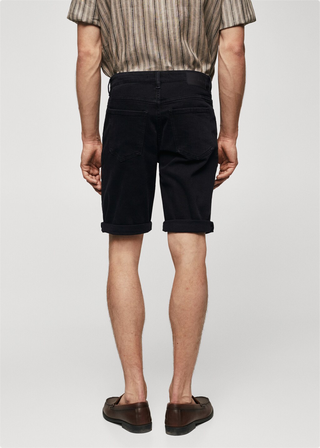 Slim-fit denim bermuda shorts - Reverse of the article