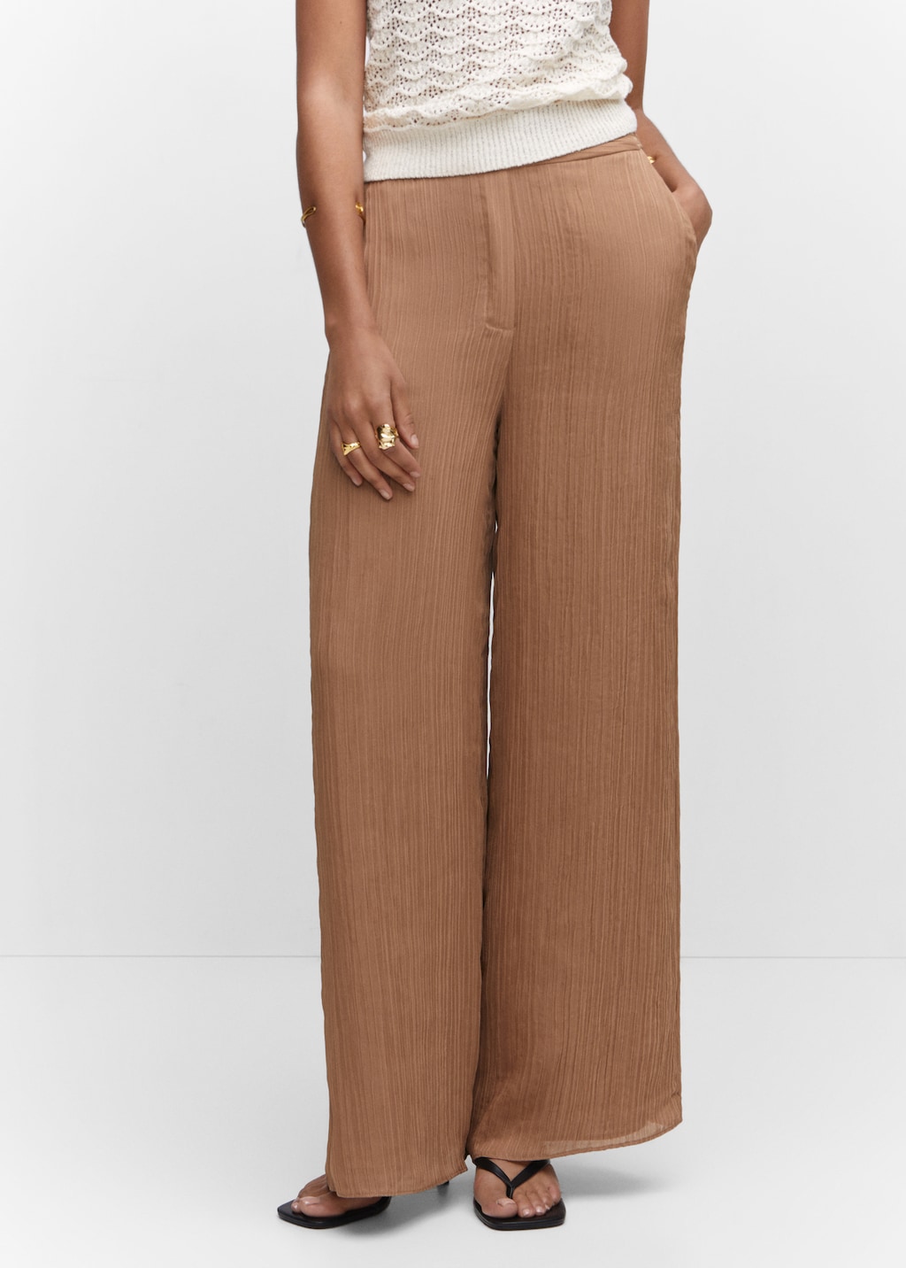 Pleated wideleg trousers - Medium plane