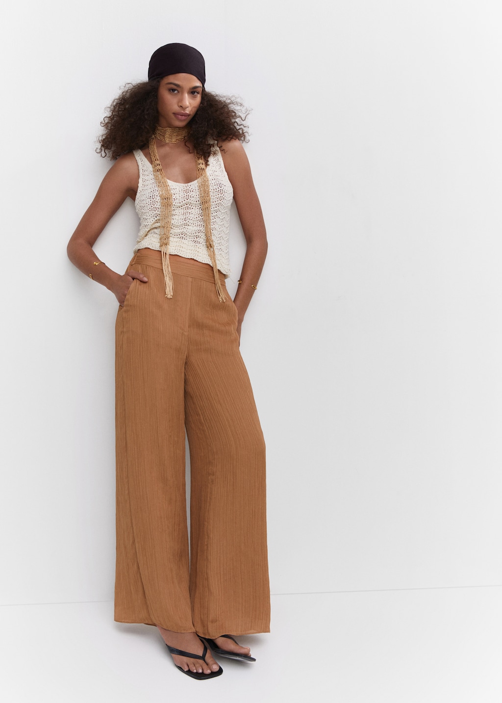 Pleated wideleg trousers - Details of the article 2