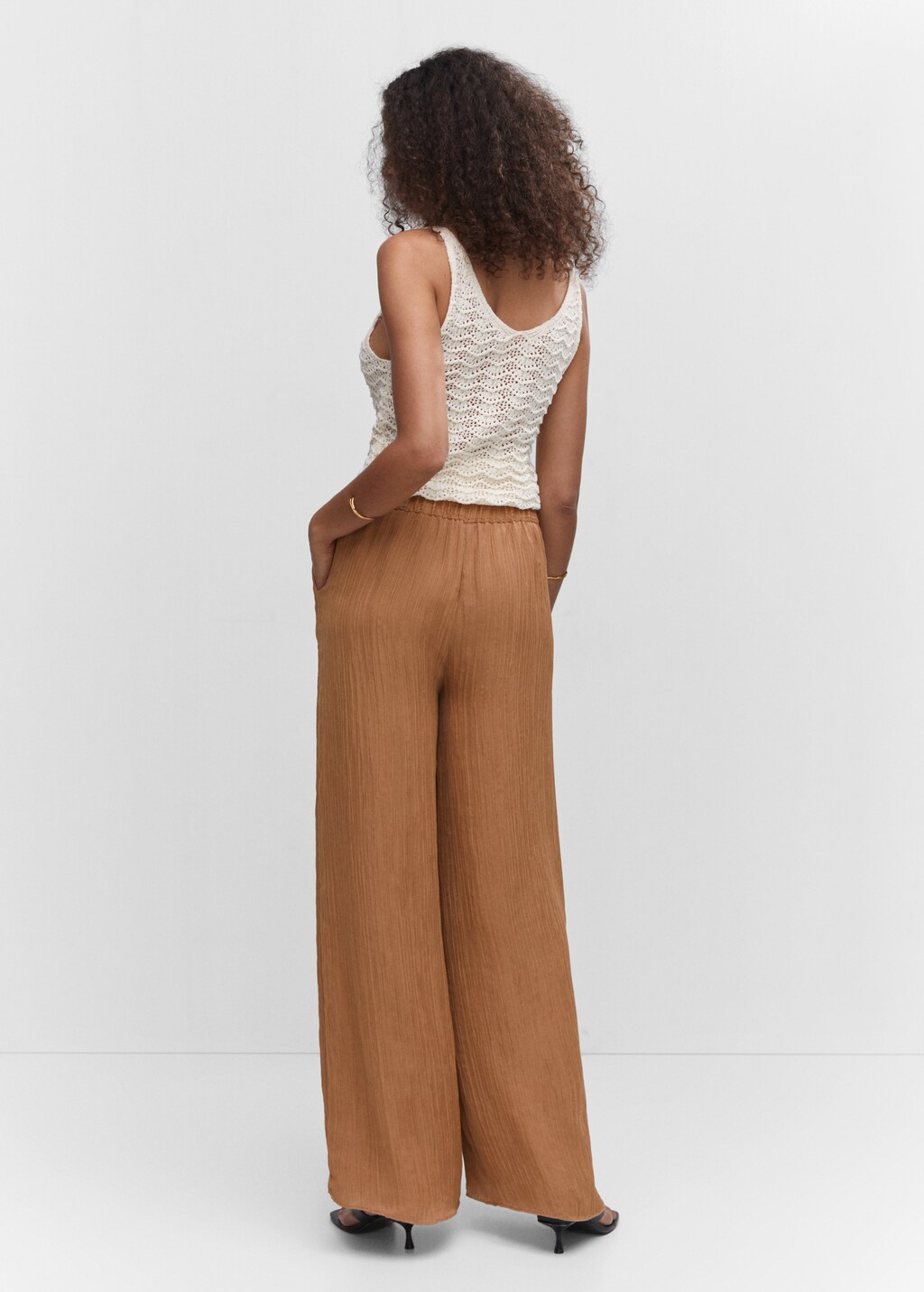 Pleated wideleg trousers - Reverse of the article