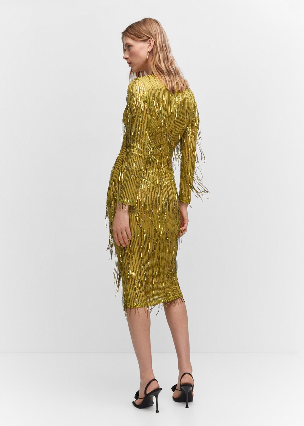 Metallic fringed dress - Reverse of the article