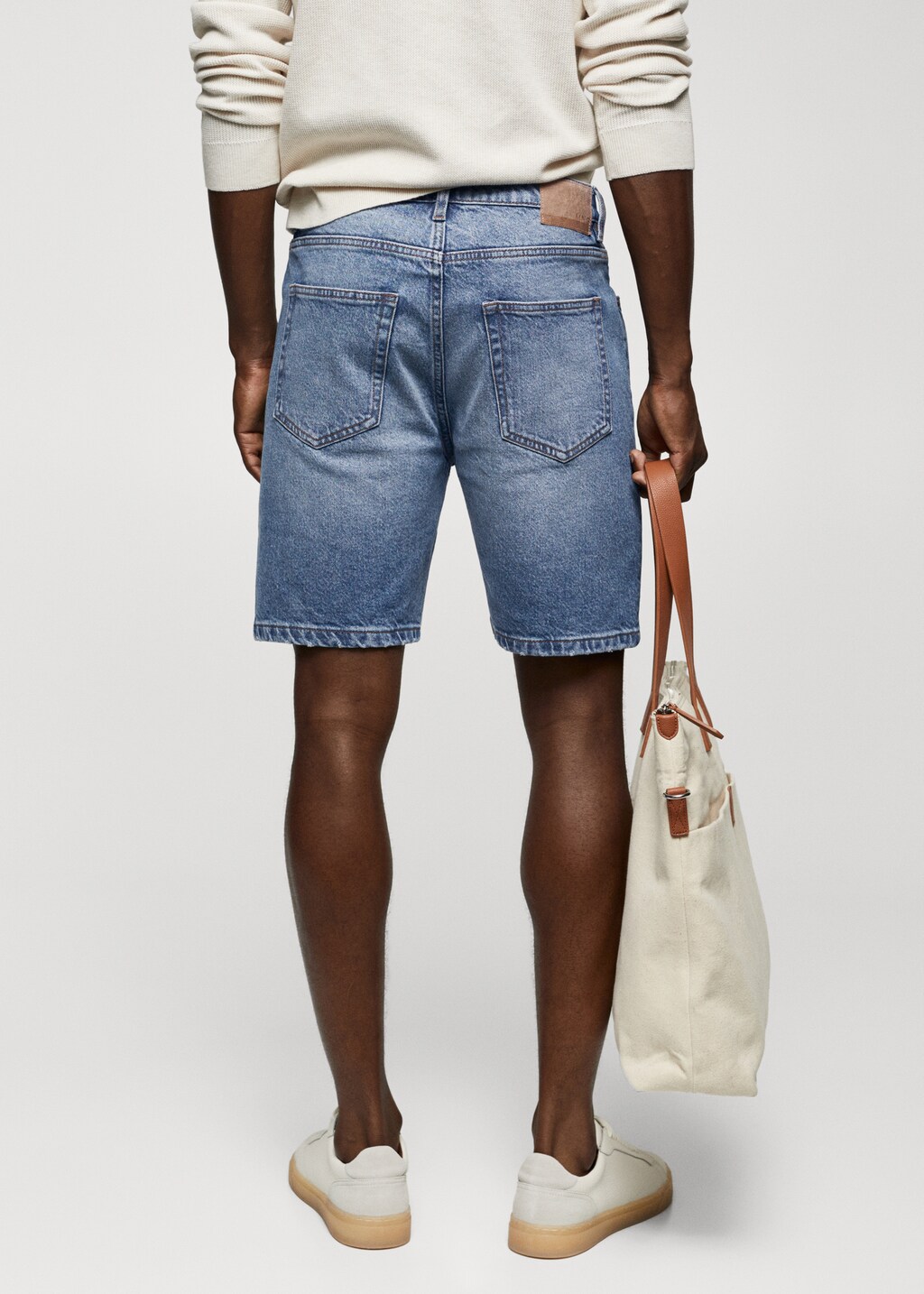 Regular-fit denim bermuda shorts - Reverse of the article