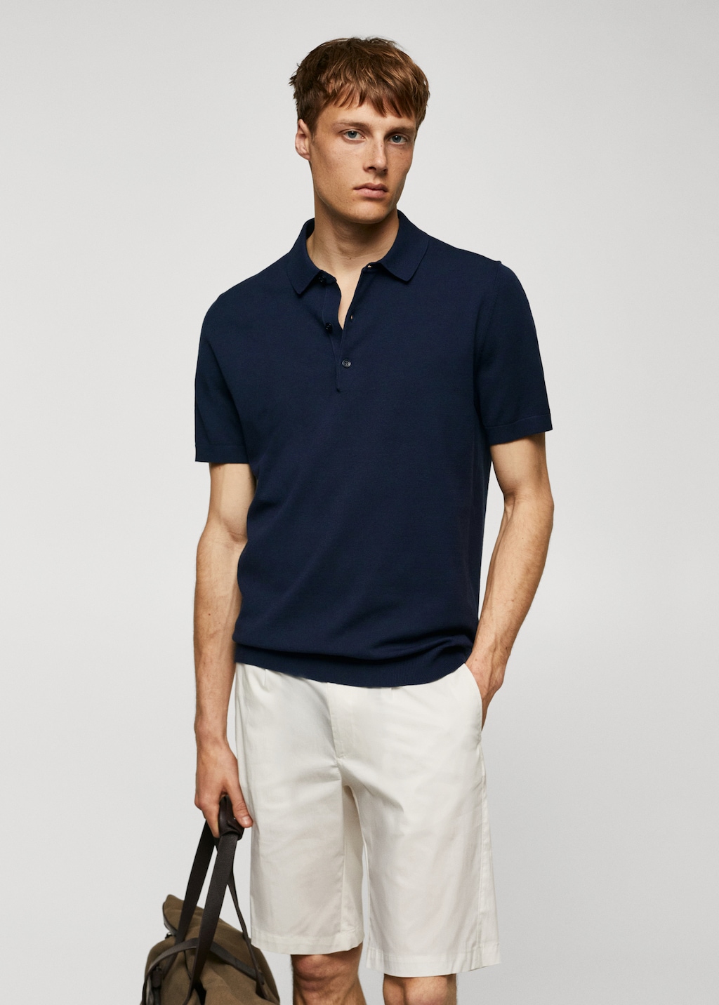 Fine-knit polo shirt - Medium plane