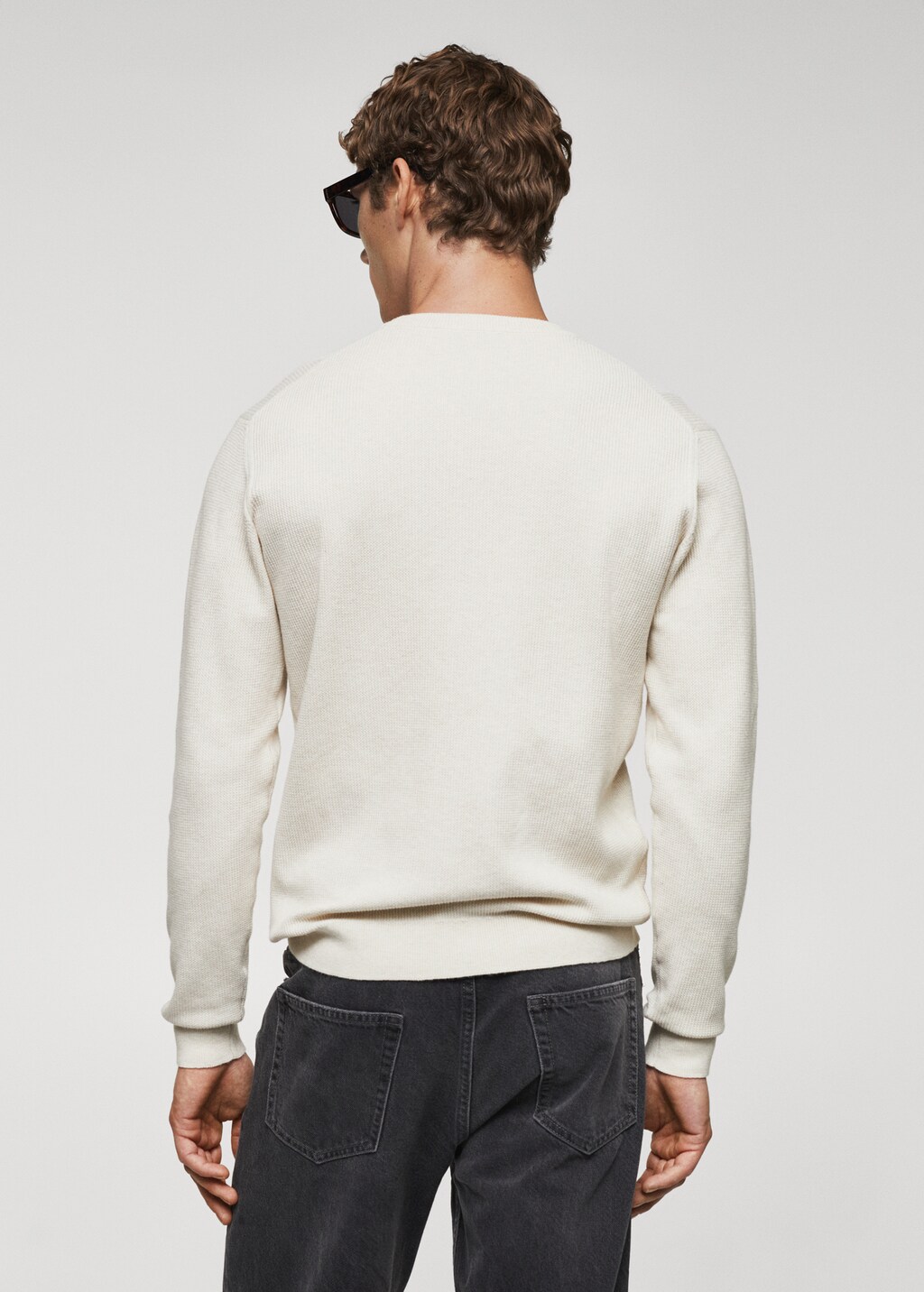 Structured cotton sweater - Reverse of the article