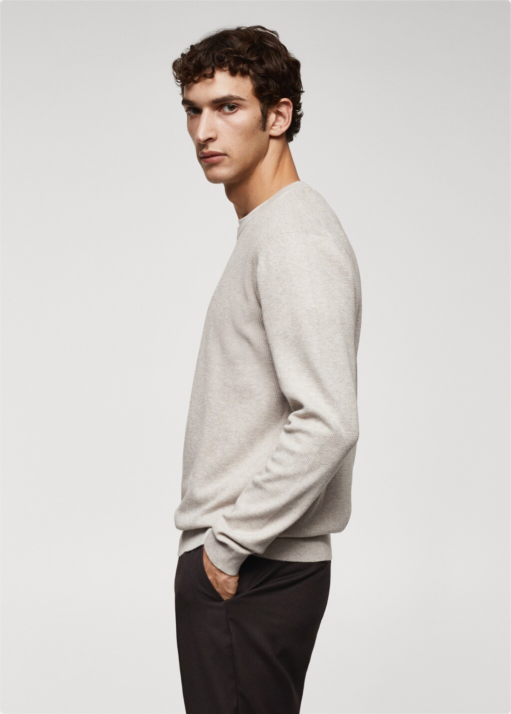 Structured cotton sweater - Details of the article 2