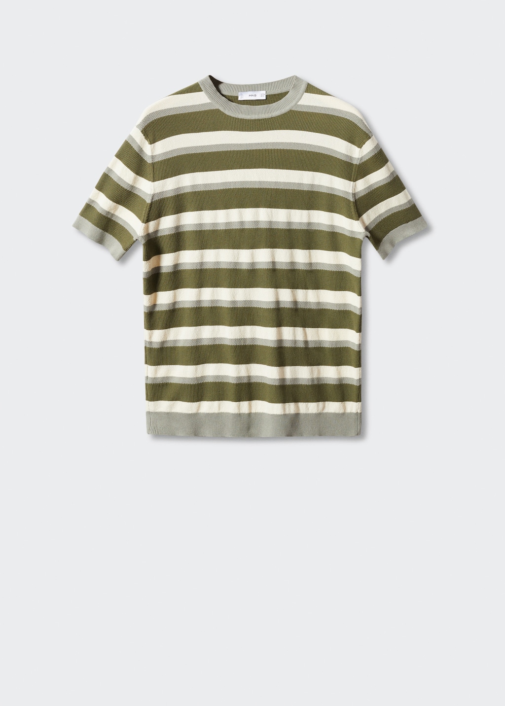 Cotton knitted t-shirt with striped structure - Article without model