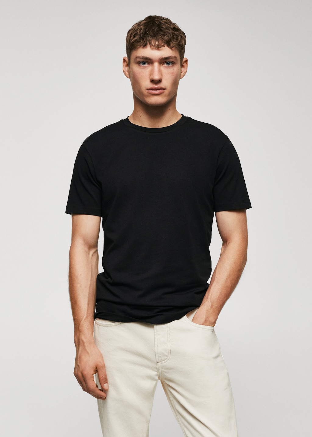 Stretch cotton T-shirt - Medium plane