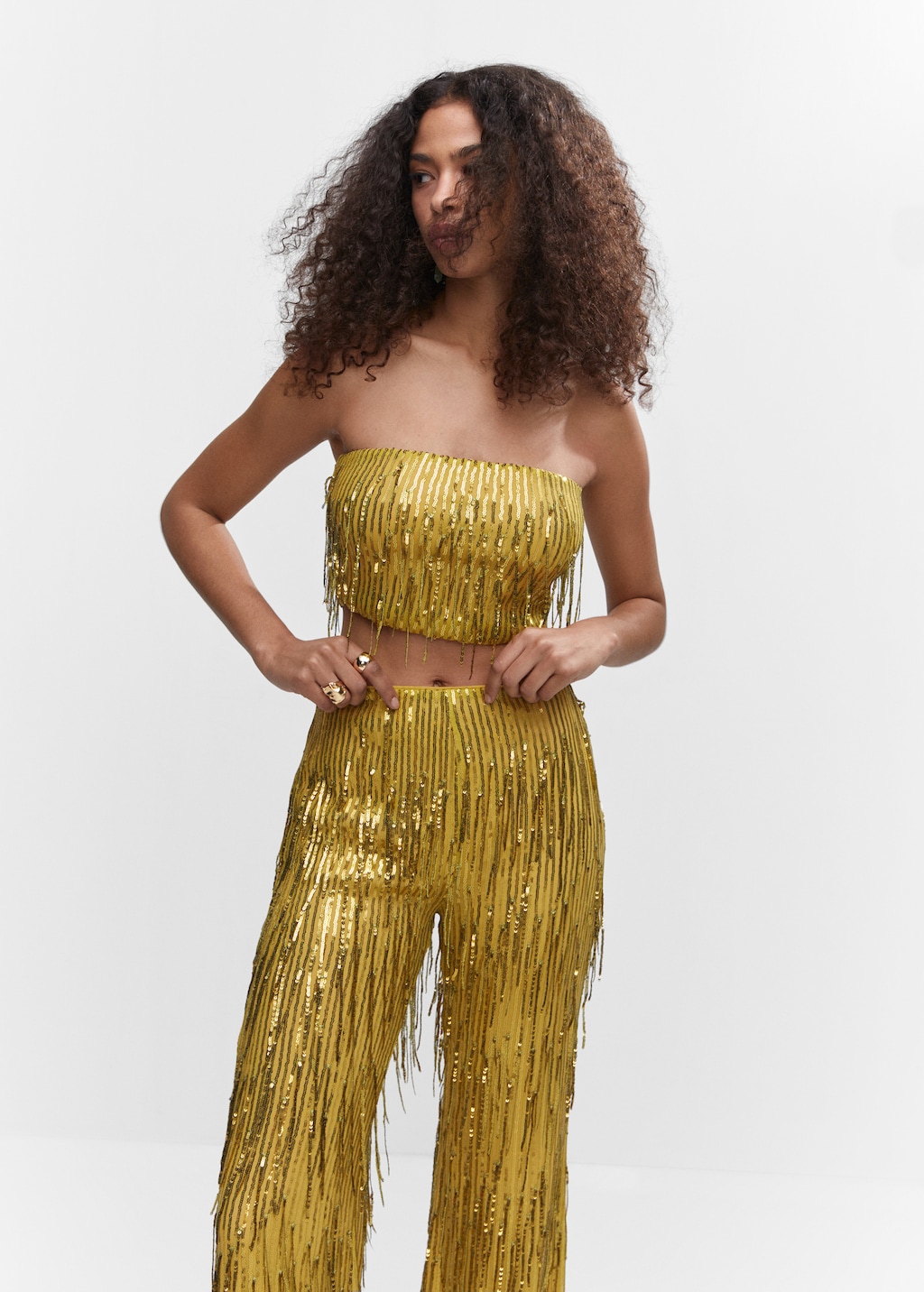 Metallic fringed top - Medium plane