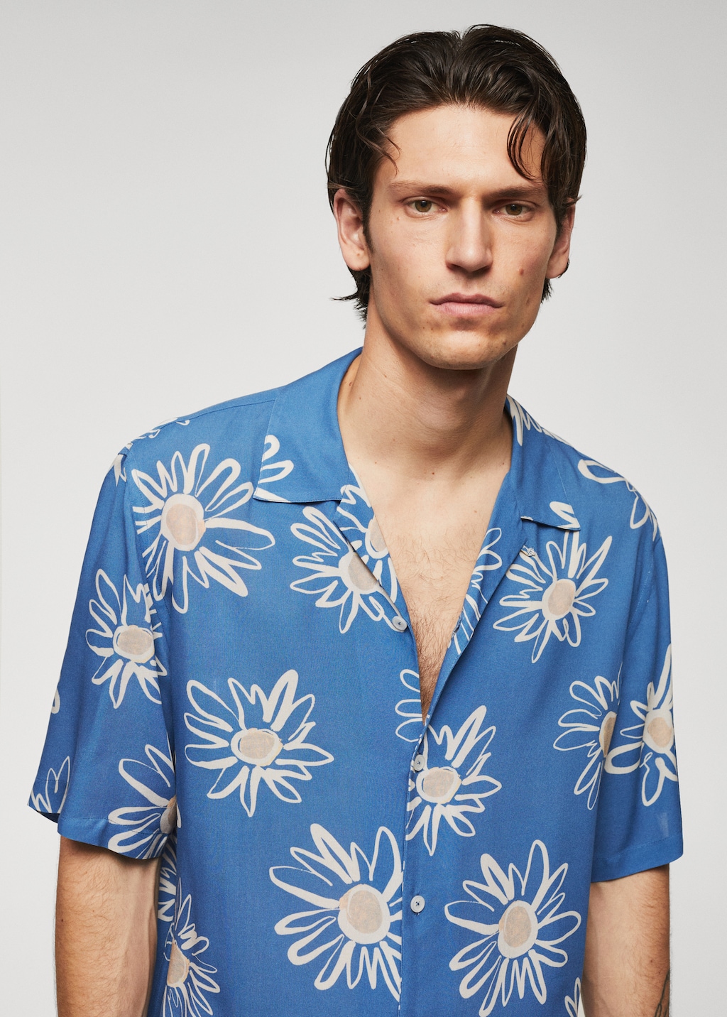 Camisa coll bowling estampat flor - Detall de l'article 1