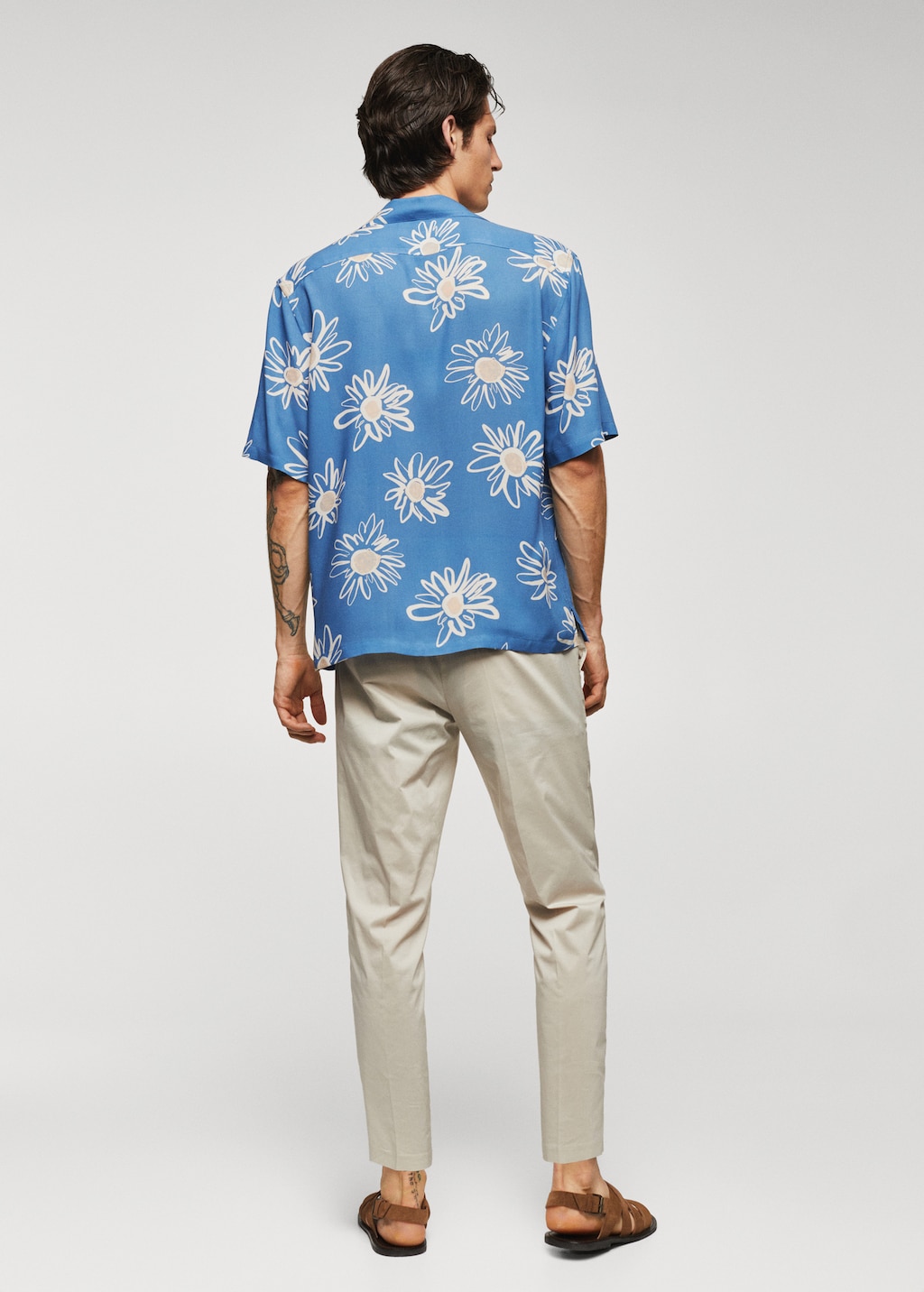 Camisa coll bowling estampat flor - Revers de l'article