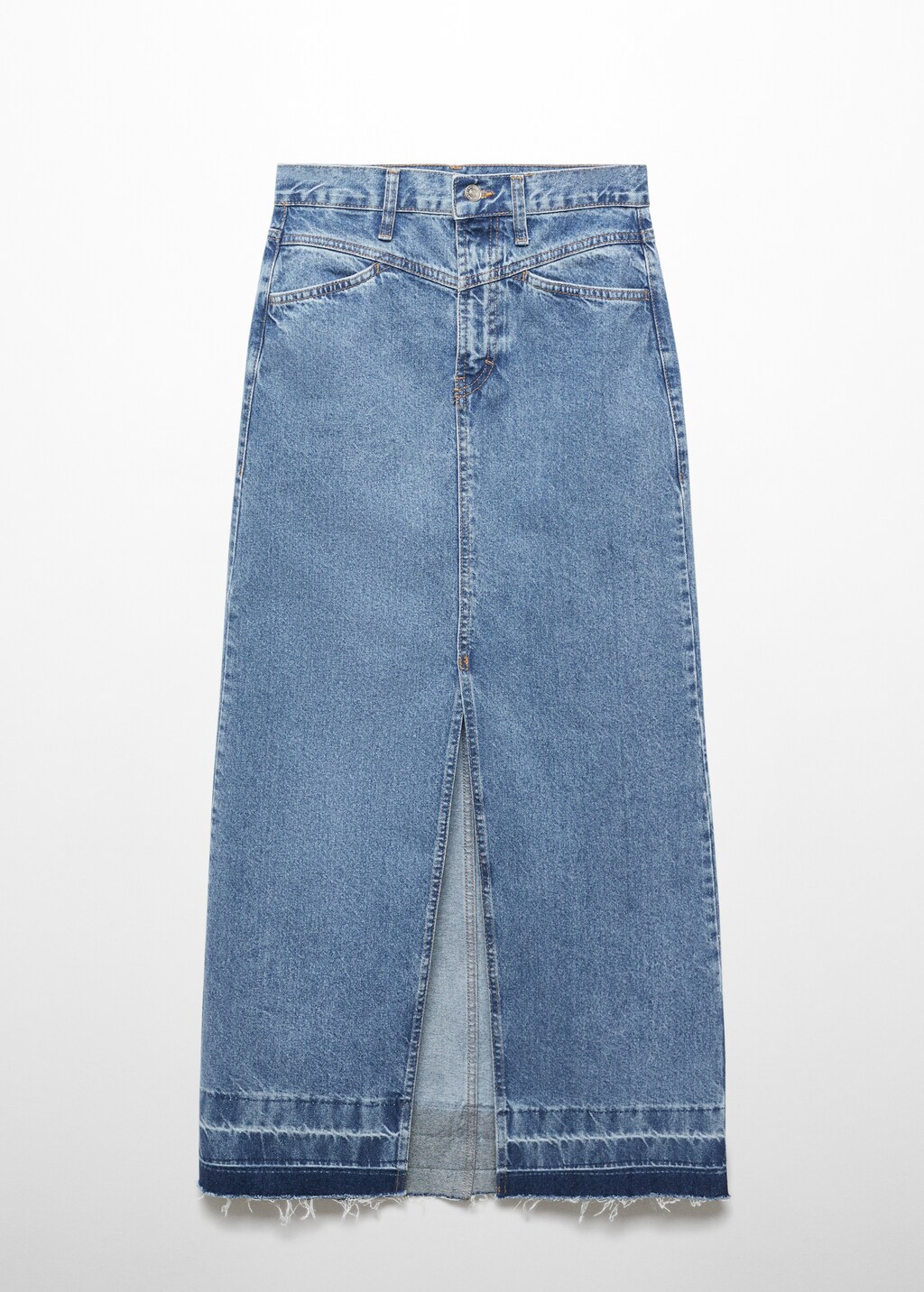 Long denim skirt