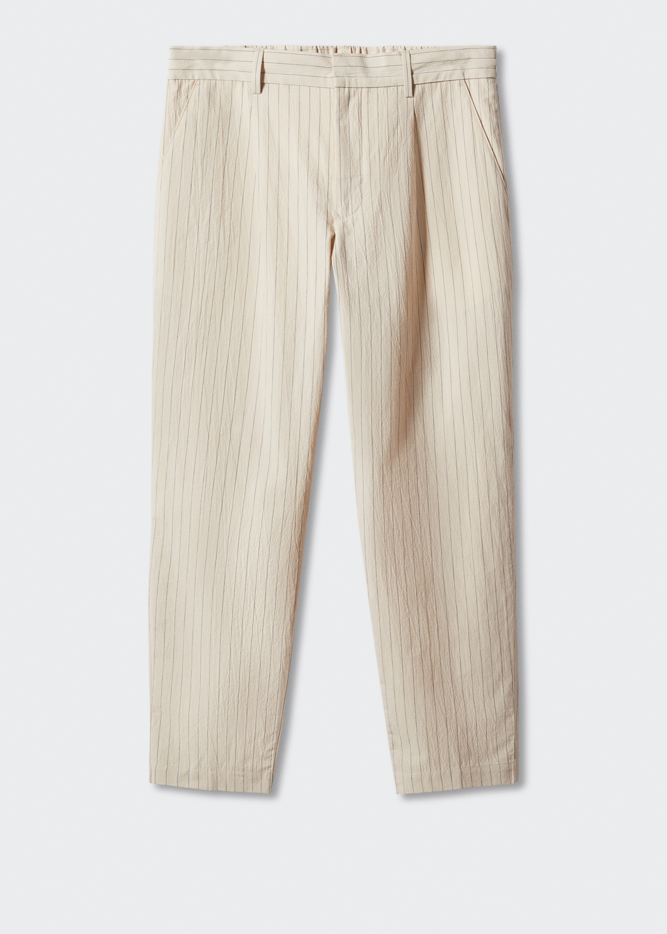 Cotton-linen seersucker trousers - Article without model