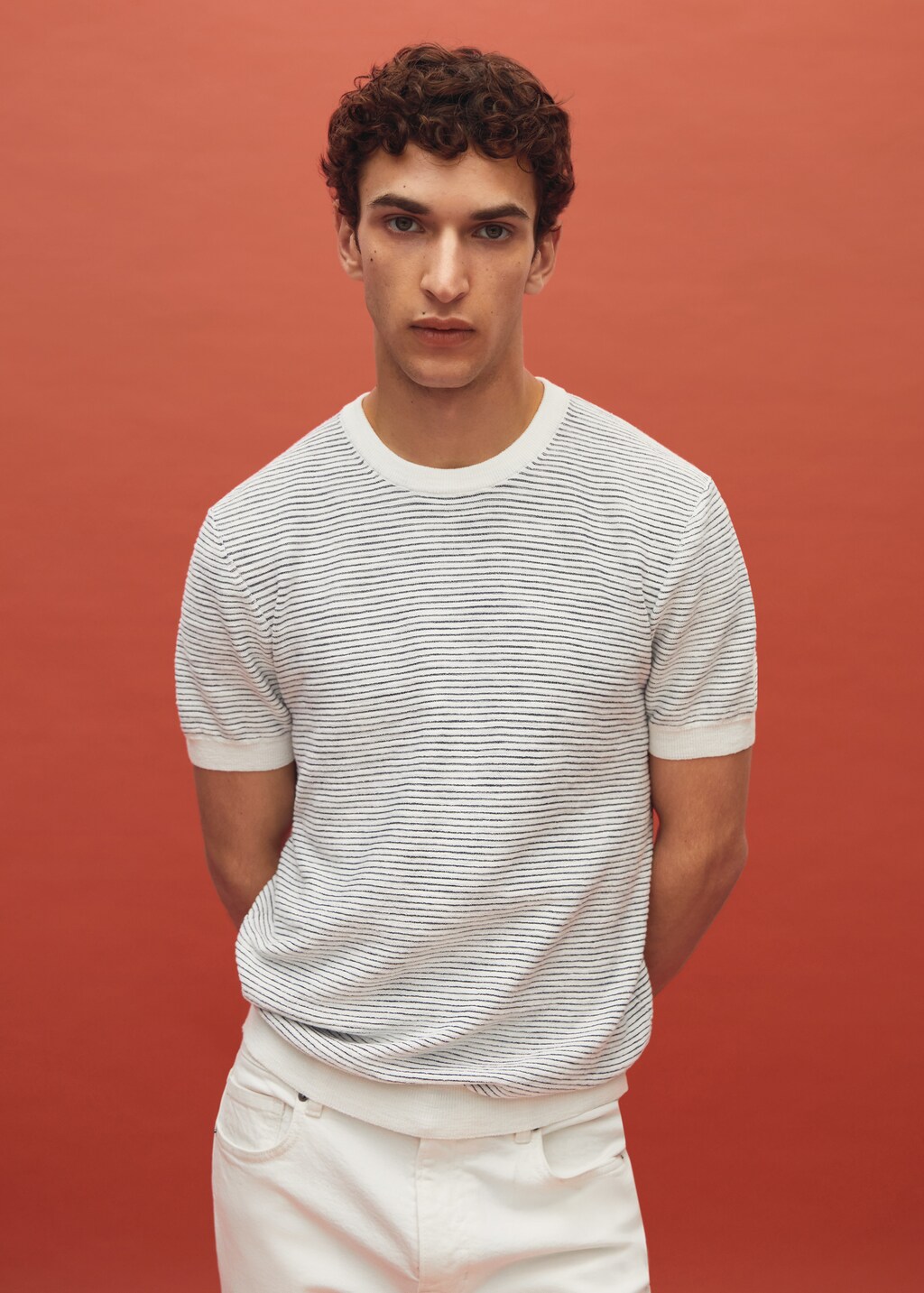 Textured striped T-shirt - Details of the article 5