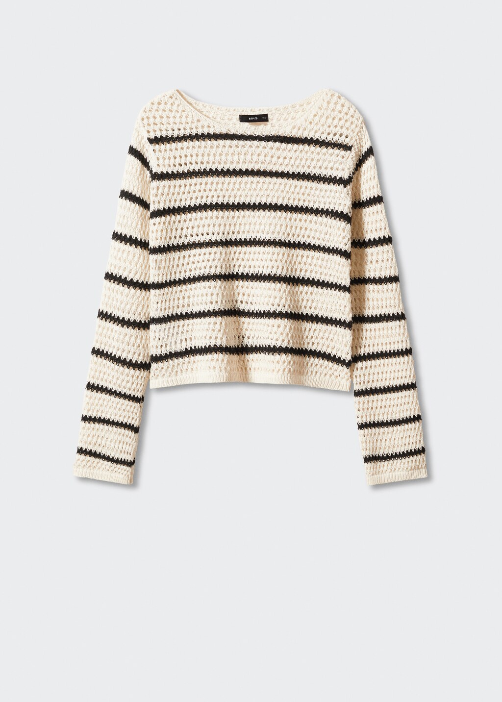 Striped openwork knit sweater - Article without model