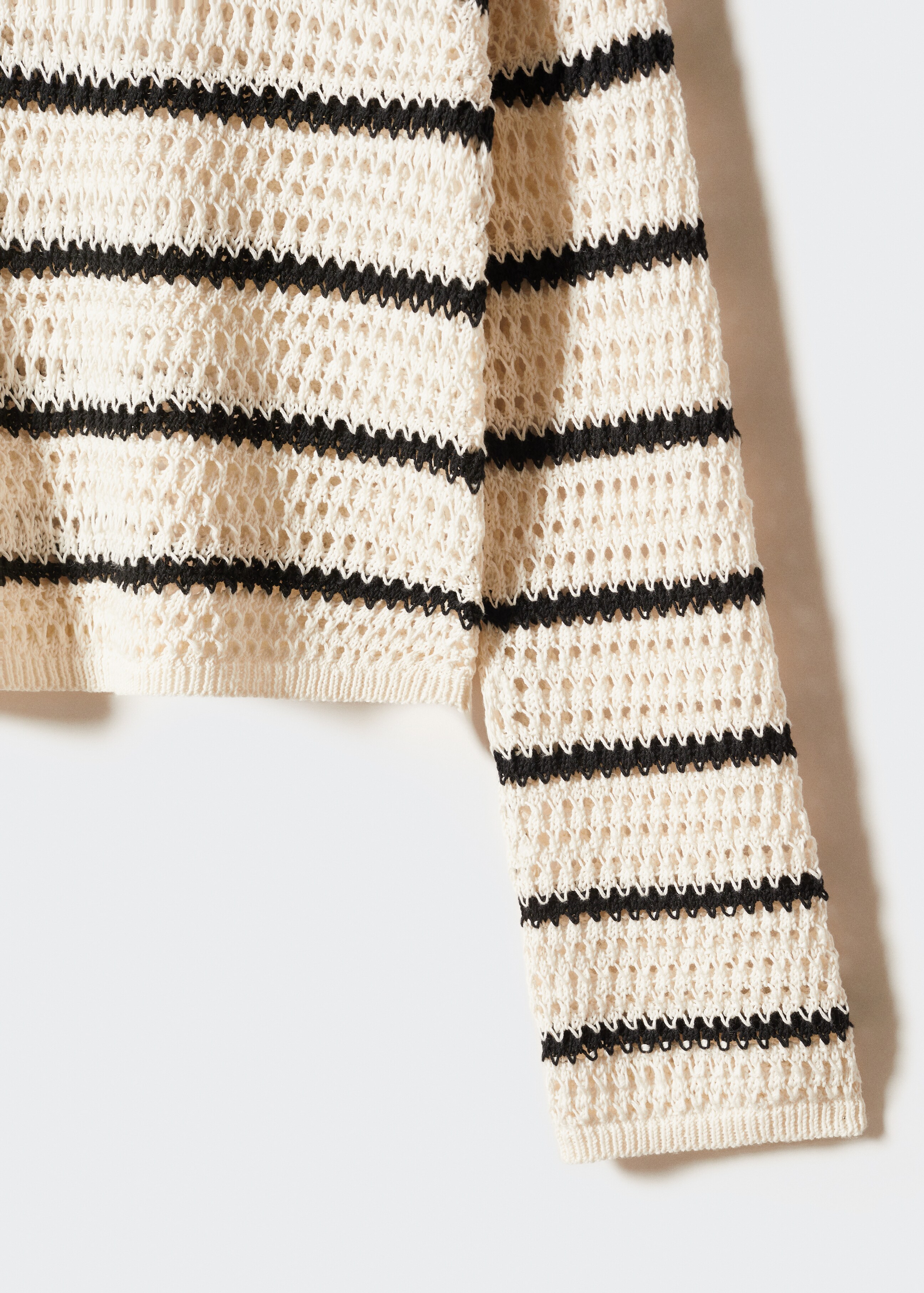 Striped openwork knit sweater - Details of the article 8