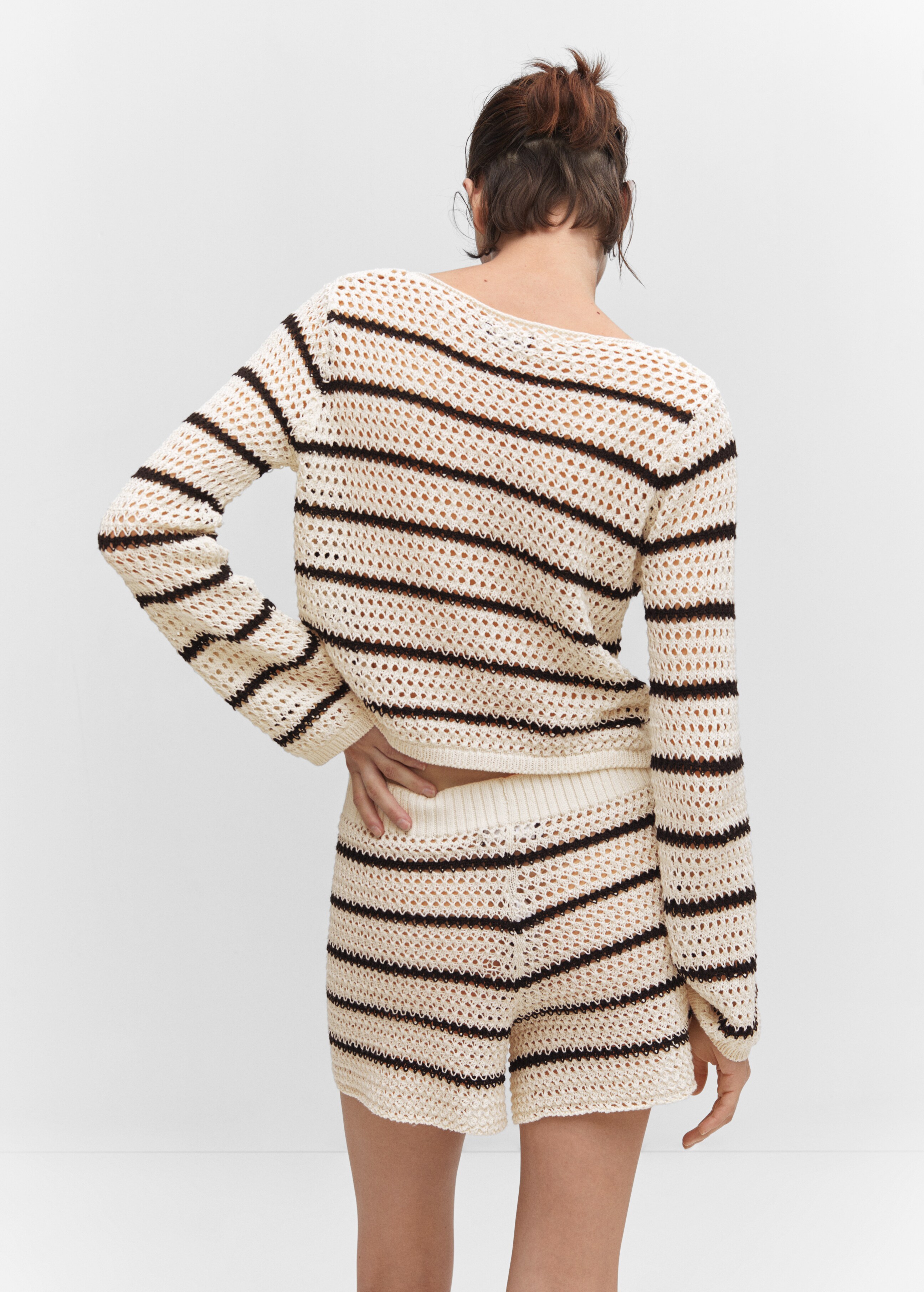 Striped openwork knit sweater - Reverse of the article