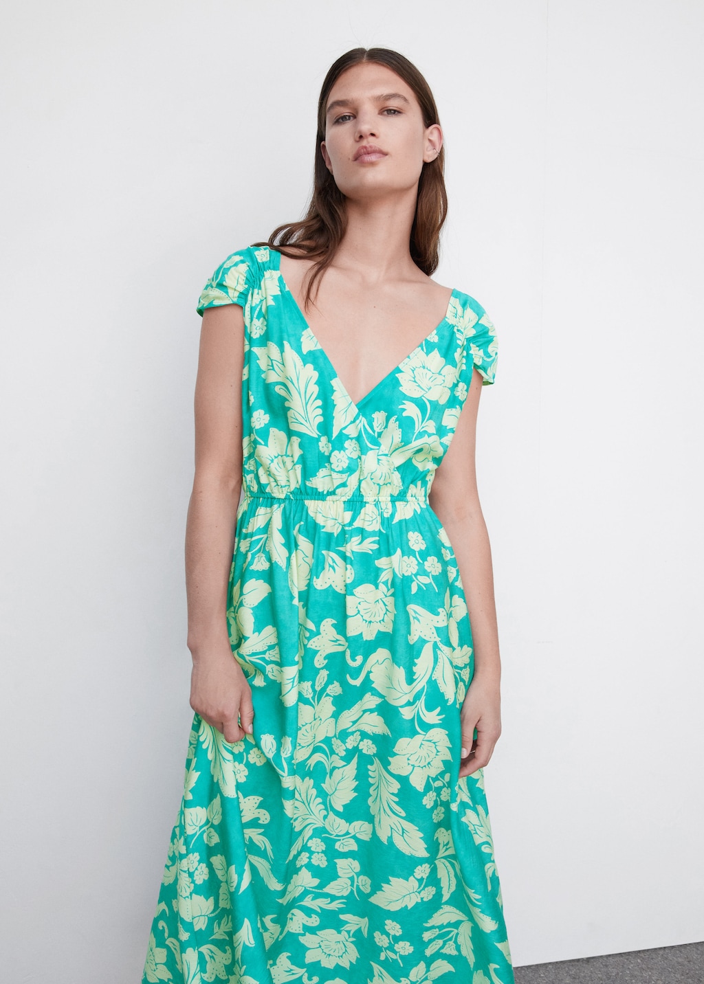 Floral wrap neckline dress - Medium plane