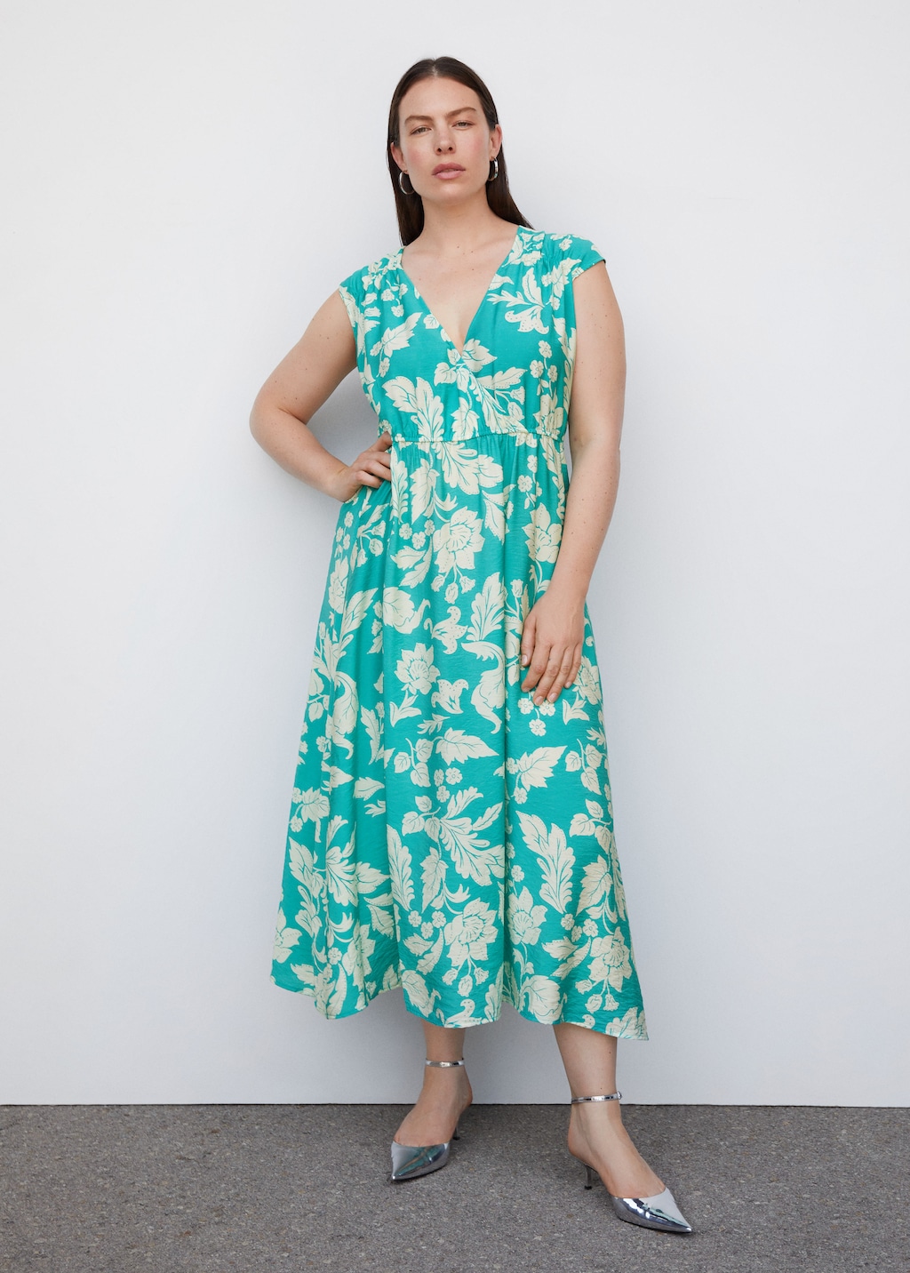 Floral wrap neckline dress - Details of the article 3