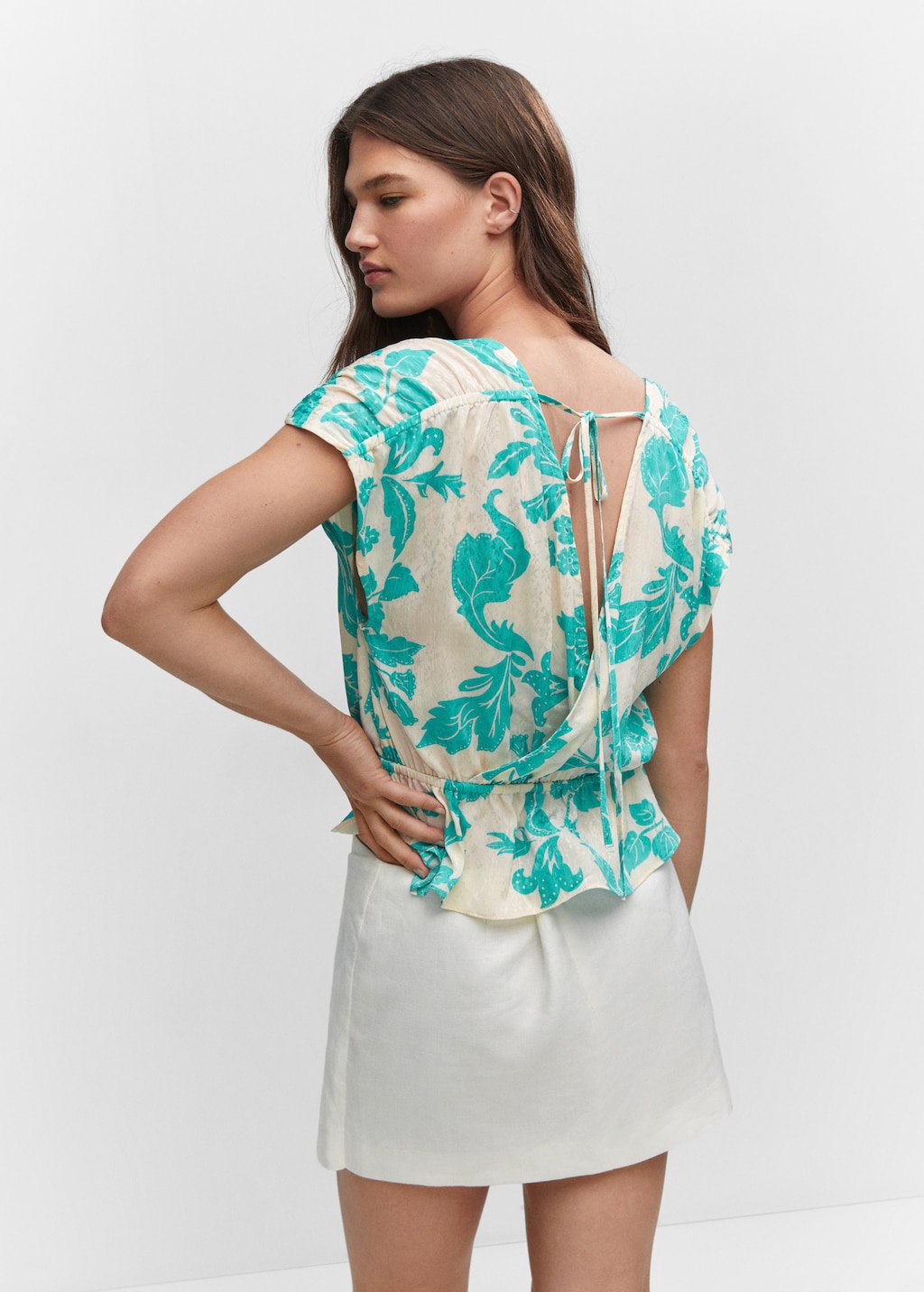 Blouse cache-cœur à fleurs - Verso de l’article