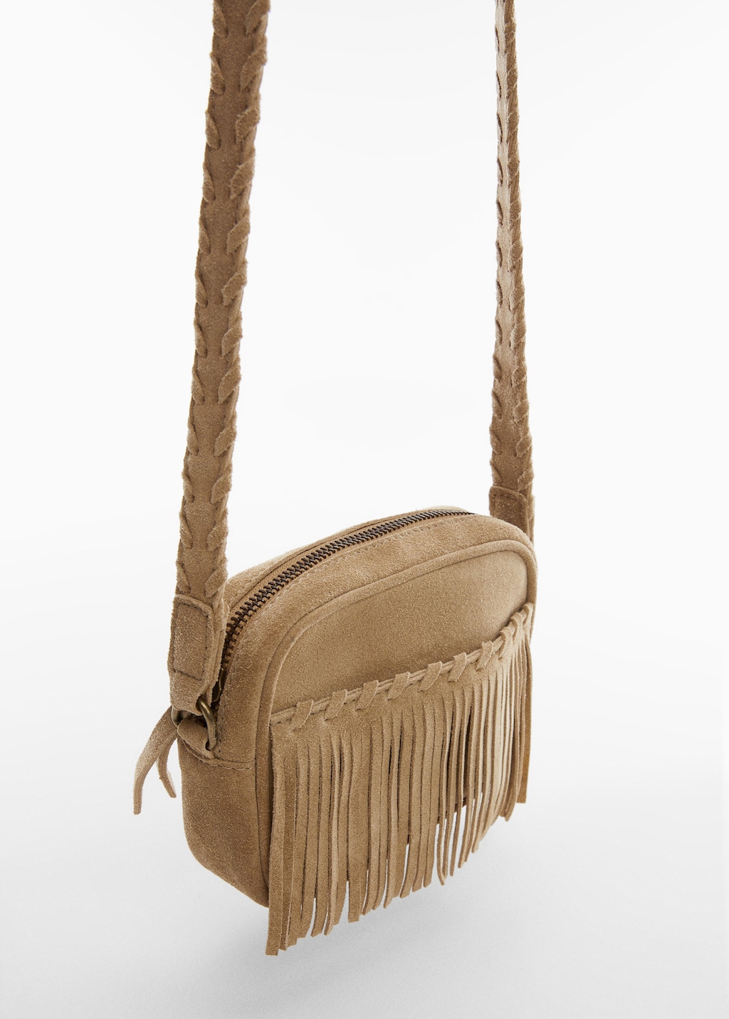 Sac cuir franges - Plan moyen