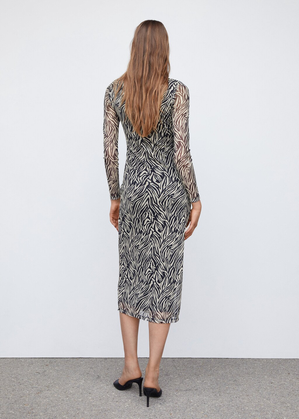 Midi Kleid mit Animal Print Damen MANGO OUTLET Deutschland