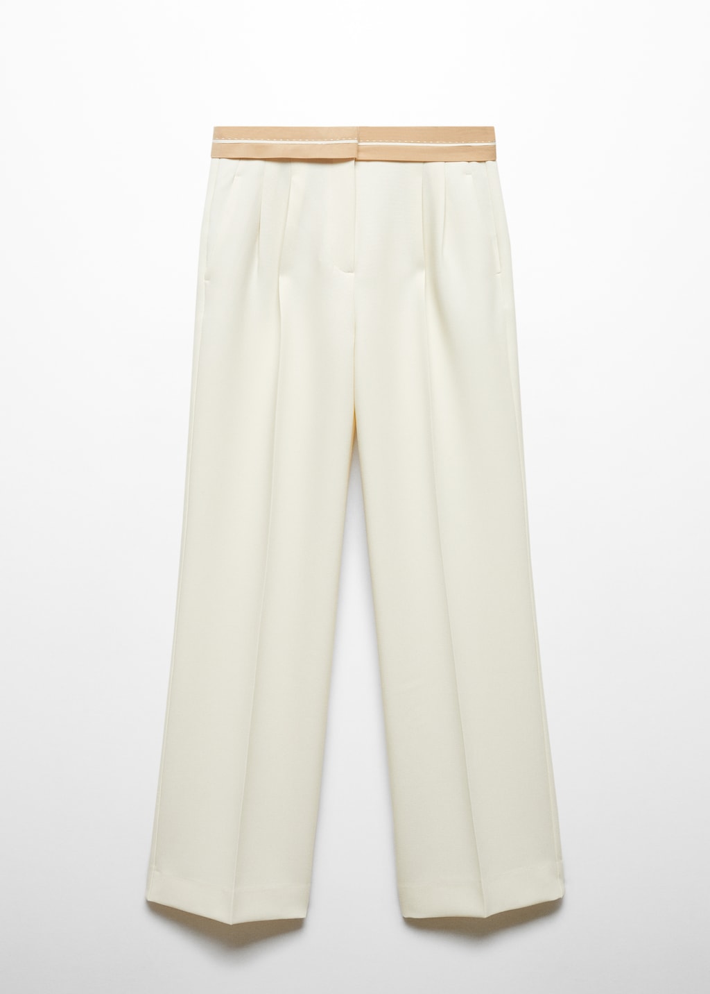 Pleated trousers with turn-up waist - Article without model