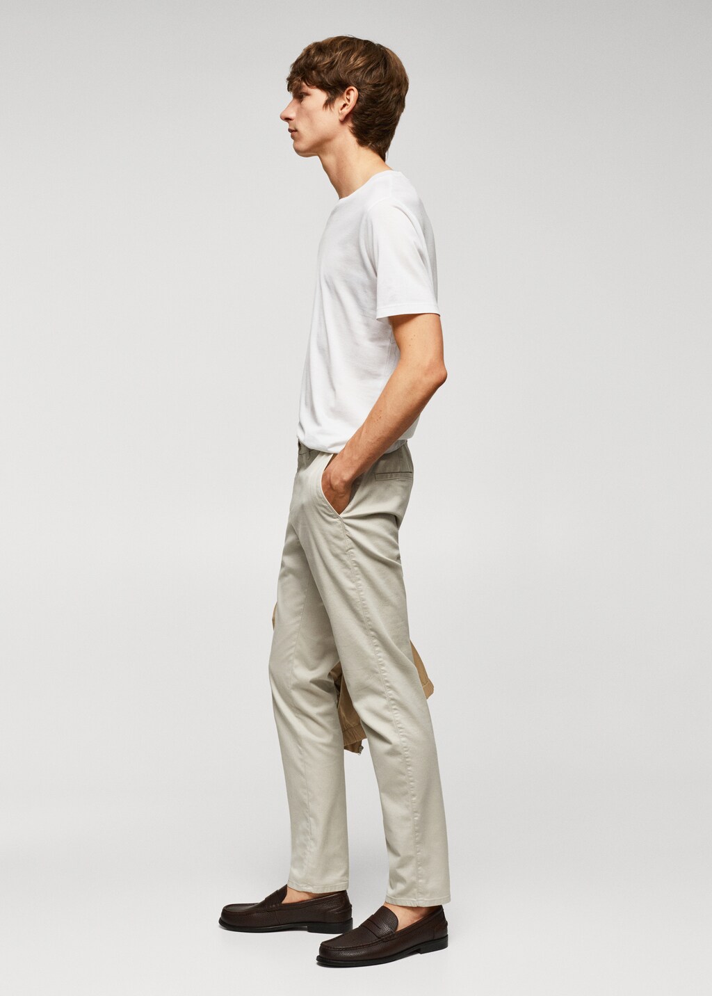 Slim fit serge chino trousers - Details of the article 2