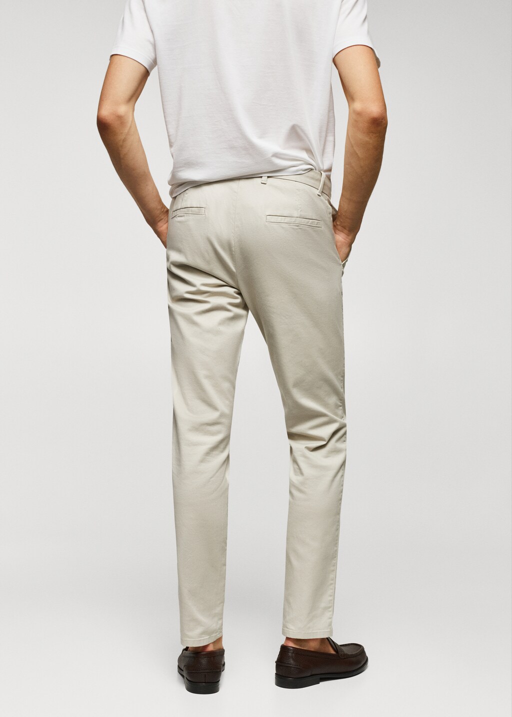 Slim fit serge chino trousers - Reverse of the article