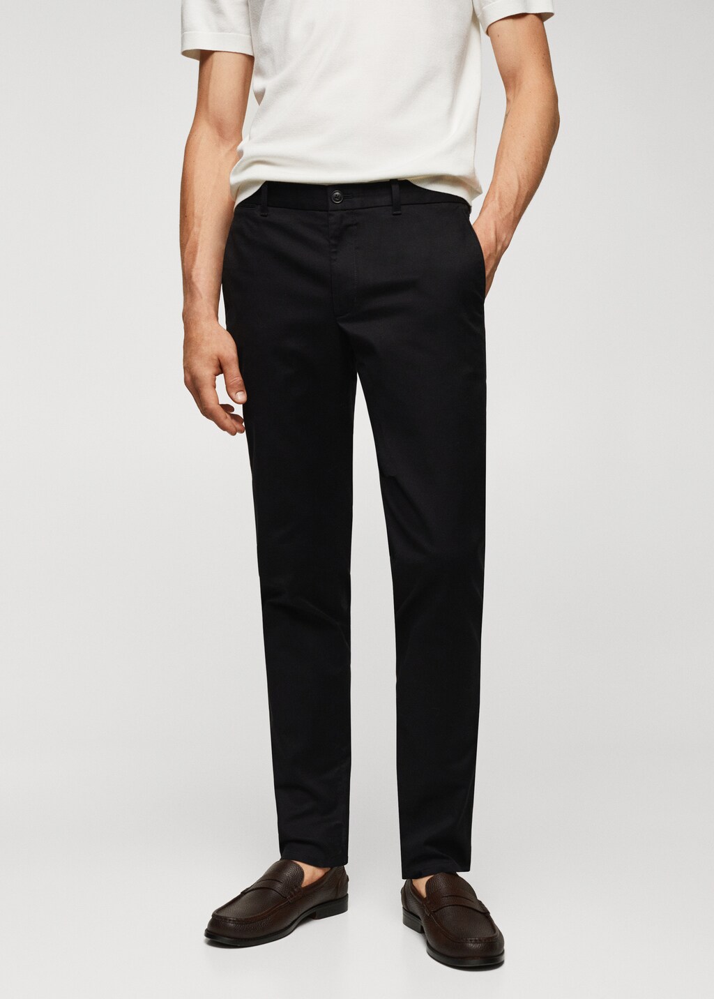 Slim fit serge chino trousers - Medium plane