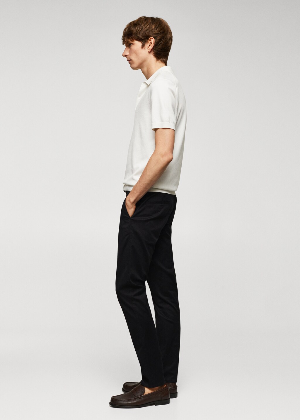 Slim fit serge chino trousers - Details of the article 2