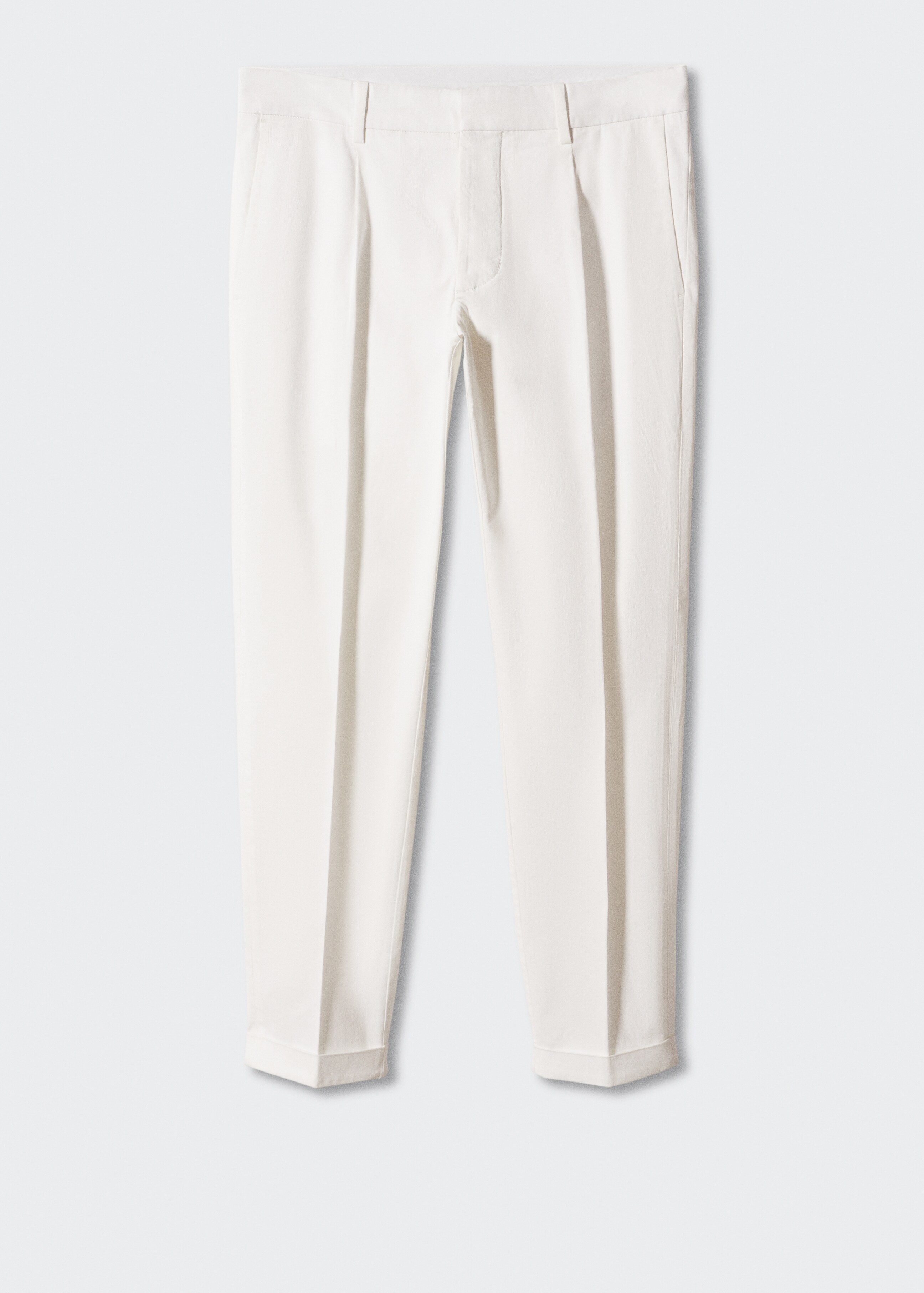 Slim-fit cotton pleated trousers - Article without model