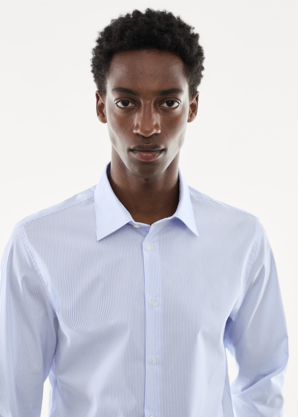 Slim fit stretch cotton suit shirt - Details of the article 1